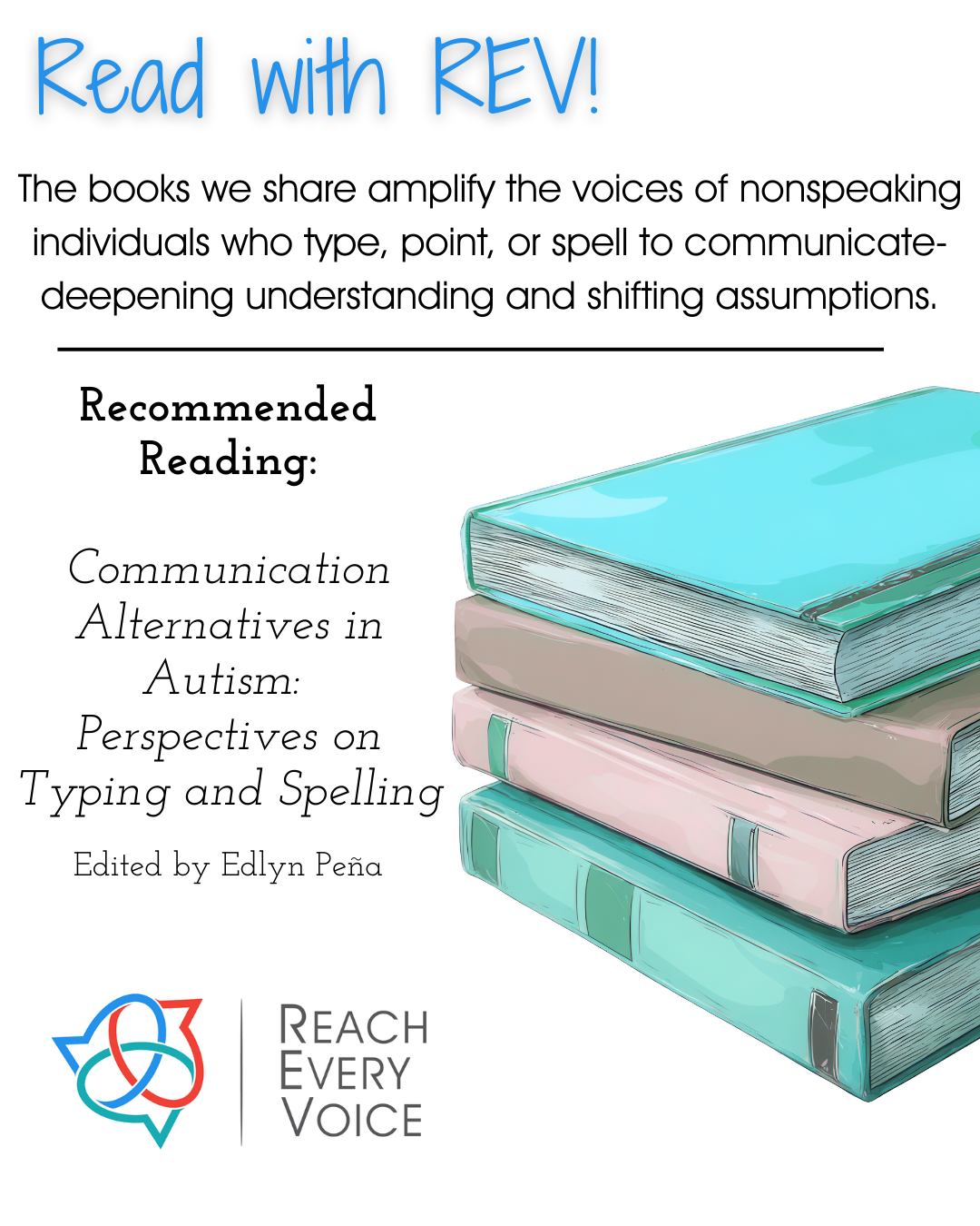 📚 Read with REV!
Through lived experience and self-advocacy, Communication Alternatives in Autism: Perspectives on Typing and Spelling explores communication beyond speech.
Ten autistic self-advocates share their experiences using letter boards and keyboards, including approaches such as RPM and facilitated communication. Their stories reflect the complexities of navigating these methods in educational and community settings while emphasizing disability rights and access.
The book concludes with practical reflections for educators supporting students who use these communication approaches.
Save this post to read along.
Always, always #PresumeCompetence