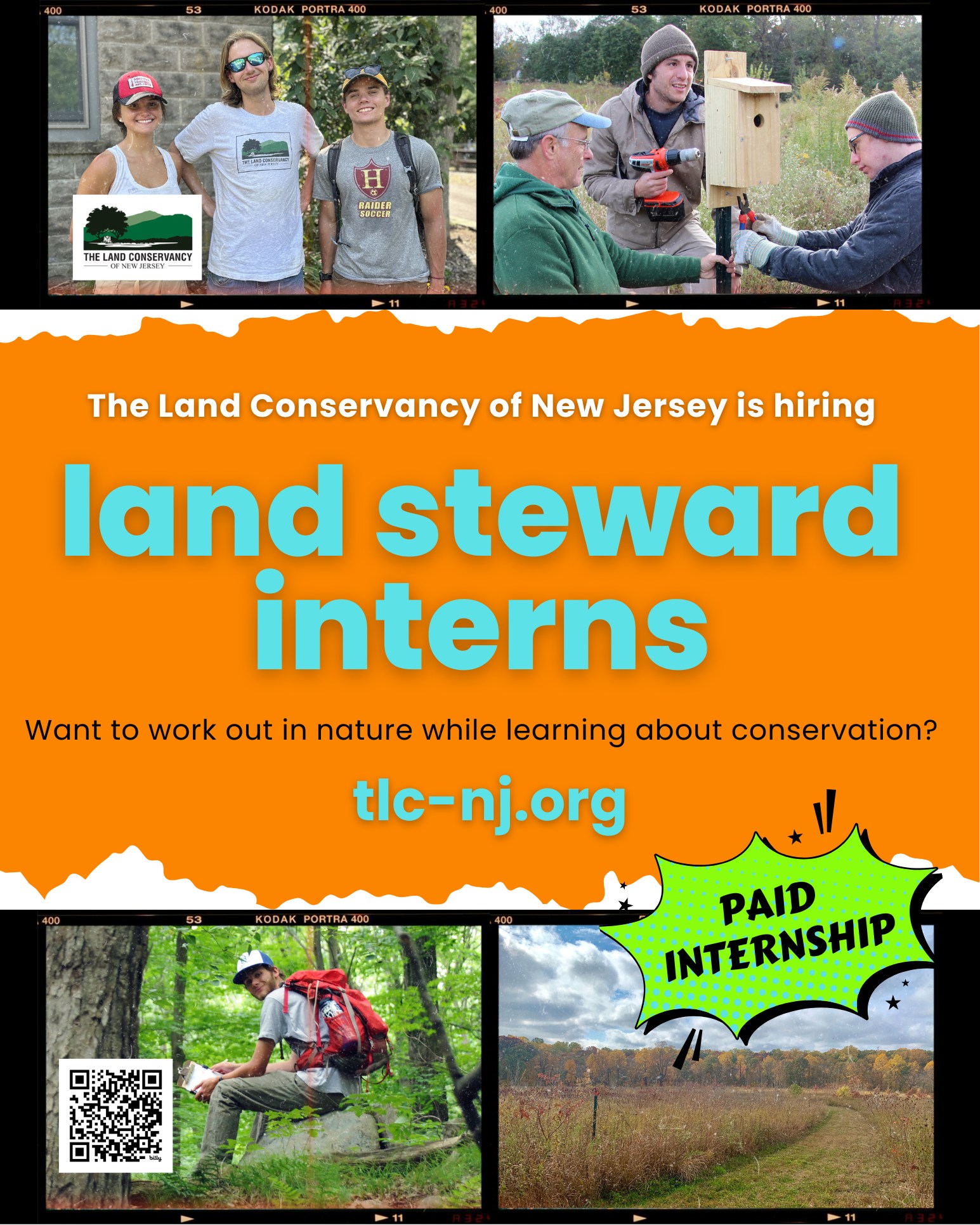 Want to get paid to work out in nature while learning about conservation? We're looking for PAID interns to help our maintain our preserves through the spring and summer!
You'll work outside controlling invasive species, repairing fences, maintaining trails, inspecting properties, removing debris, maintaining the community garden, mowing, and weed trimming for the land we manage throughout northern NJ. It's a great opportunity, and you'll learn so much about nature from Stewardship Manager Dennis. Details at www.tlc-nj.org/employment (link in bio).