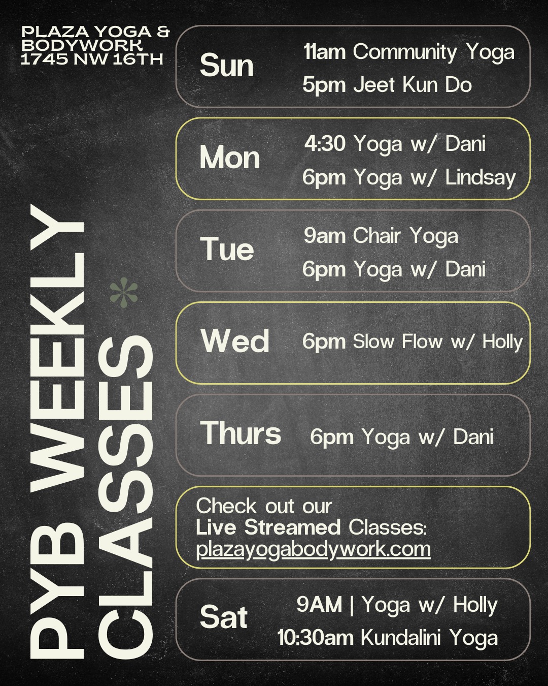 Your movement options for the week ✨
Come as you are.