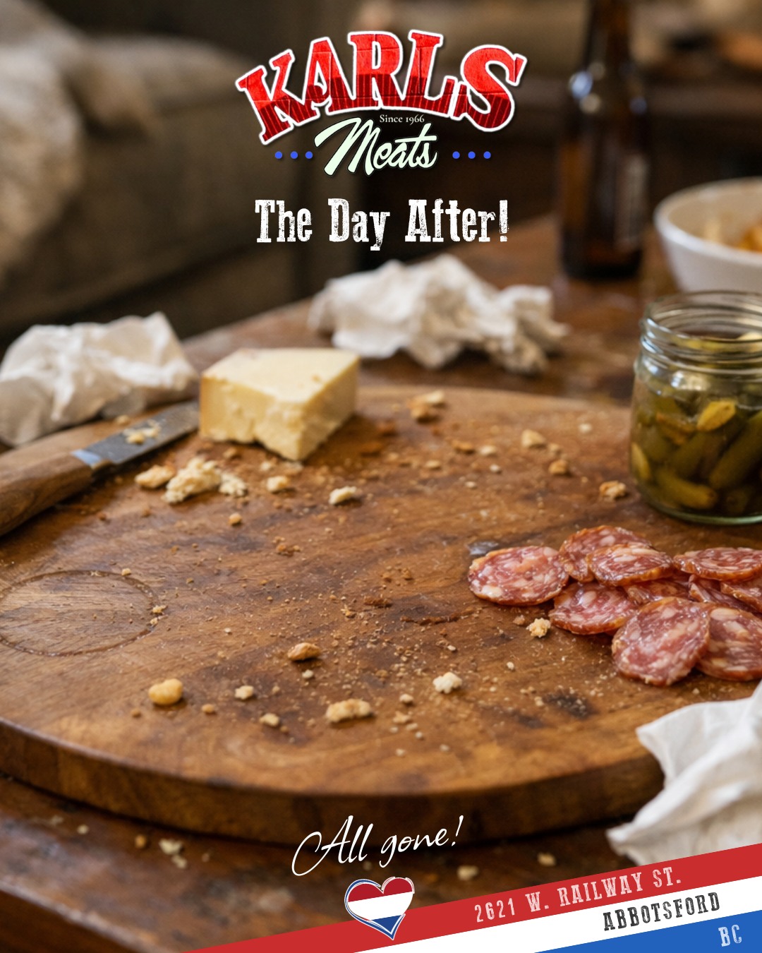 📜 This Day in Food History
Long before fridges, takeout, or game-day spreads, food had to last.
Cured meats, smoked sausages, aged cheeses, pickles, and preserves weren’t invented for convenience — they were designed for long gatherings. Feasts, festivals, church days, market days, and yes… sitting around for hours with family and friends.
Salting, smoking, drying, and fermenting did three important things:
• Made food safe without refrigeration
• Intensified flavour over time
• Allowed food to sit out and be shared slowly
That’s why charcuterie works so well — even today.
It doesn’t rush you. It doesn’t get cold or soggy. It invites conversation, grazing, and togetherness.
Some traditions stick around for centuries for a reason.
Smakelijk eten! 😋
— The Karl’s Meats Team 💪
#KarlsMeats #ThisDayInFoodHistory #ButcherTradition #CharcuterieLife #OldWorldFood #CuredMeats #FoodHeritage #PreservedFoods #EatTogether #SlowFood #DutchHeritage #ShopLocal #SupportLocal #FoodCulture #TraditionsMatter