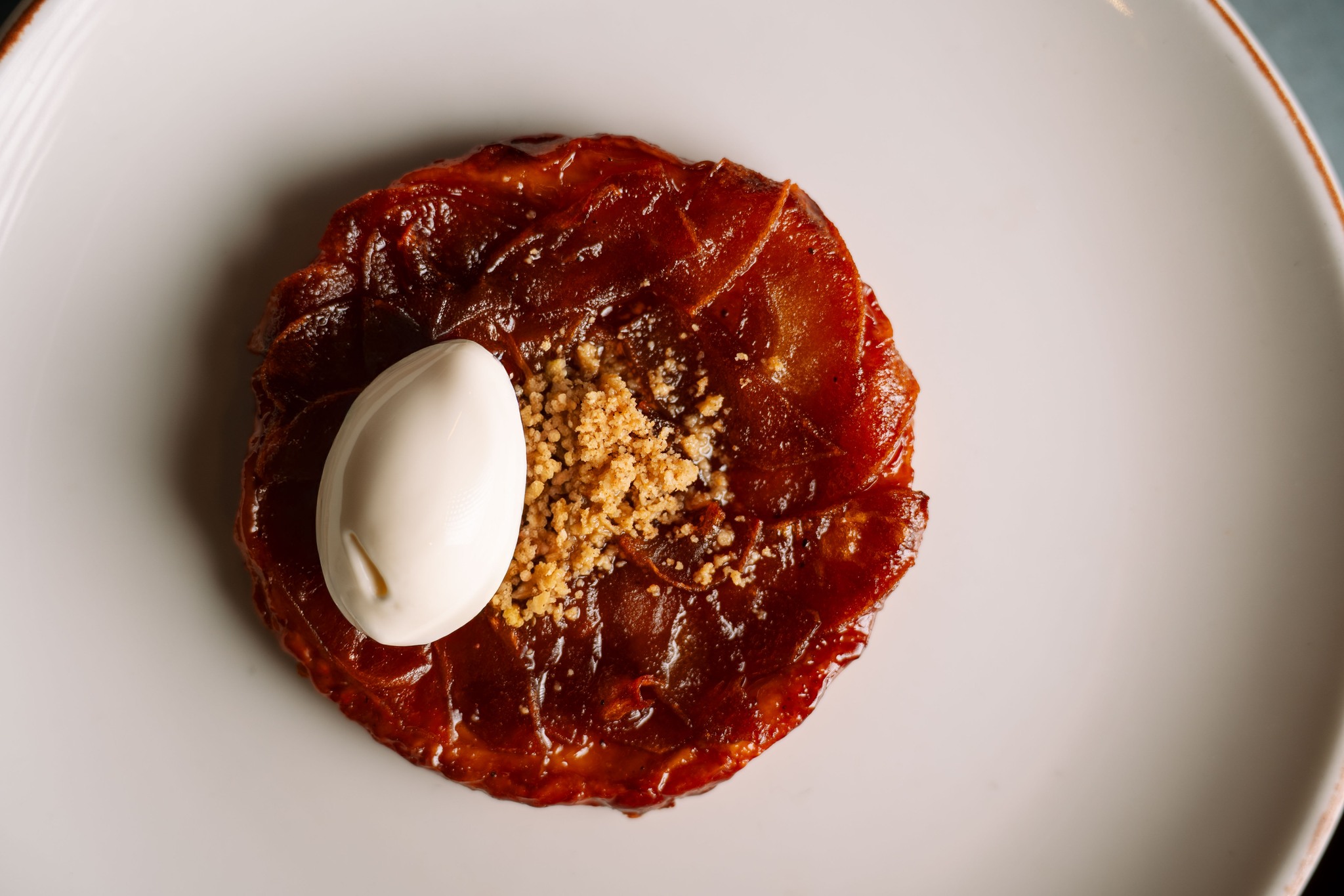 Spiced Apple Tarte Tatin, Crème Fraîche�--
Warming, seasonal, and exactly what you want this time of year.
#thedogatwingham #top50gastropubs #wintermenu #winterwarmer