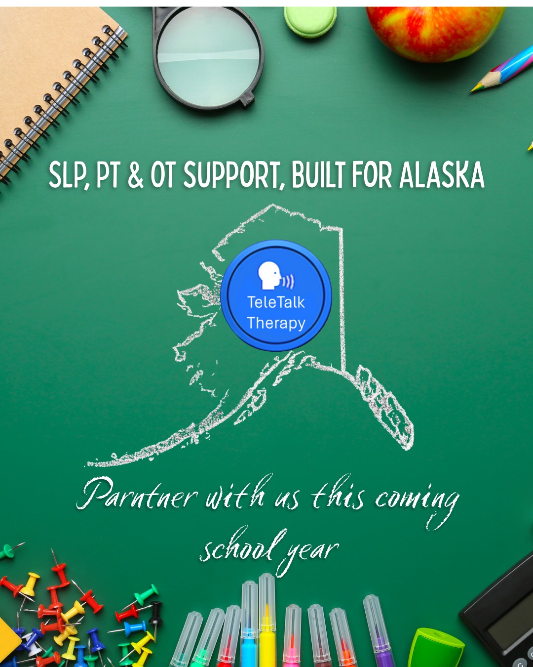 Alaska’s schools are unique, and the support should be too.
TeleTalk Therapy offers SLP, OT, and PT services tailored to your students, staff, and communities. Reach out to see how we can help your school!
#LanguageLearning #SpeechTherapy #alaskaschools #occupationaltherapy #PhysicalTherapy #physicaltherapy