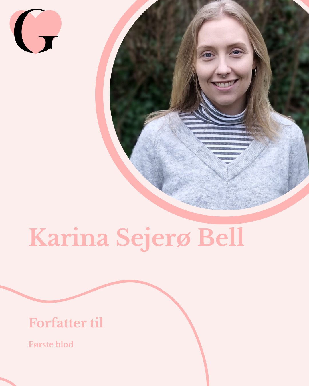 Karina Sejerø Bell er Danmarks nye romantasyforfatter, og hendes værker er kendetegnet ved hede, spændingsprægede plots.
Hun er aktuel med Første blod, første bind i trilogien De bundne, som er berusende romantasy med et nyt blik på et dansk vampyrsamfund. Det er spænding og romance på højt plan.
Karina bor på Vestsjælland med sin mand, tre børn og to hunde. Hun er uddannet indenfor kontor og arbejder som økonomisk sagsbehandler, hvor tal og lovgivning fylder mest.