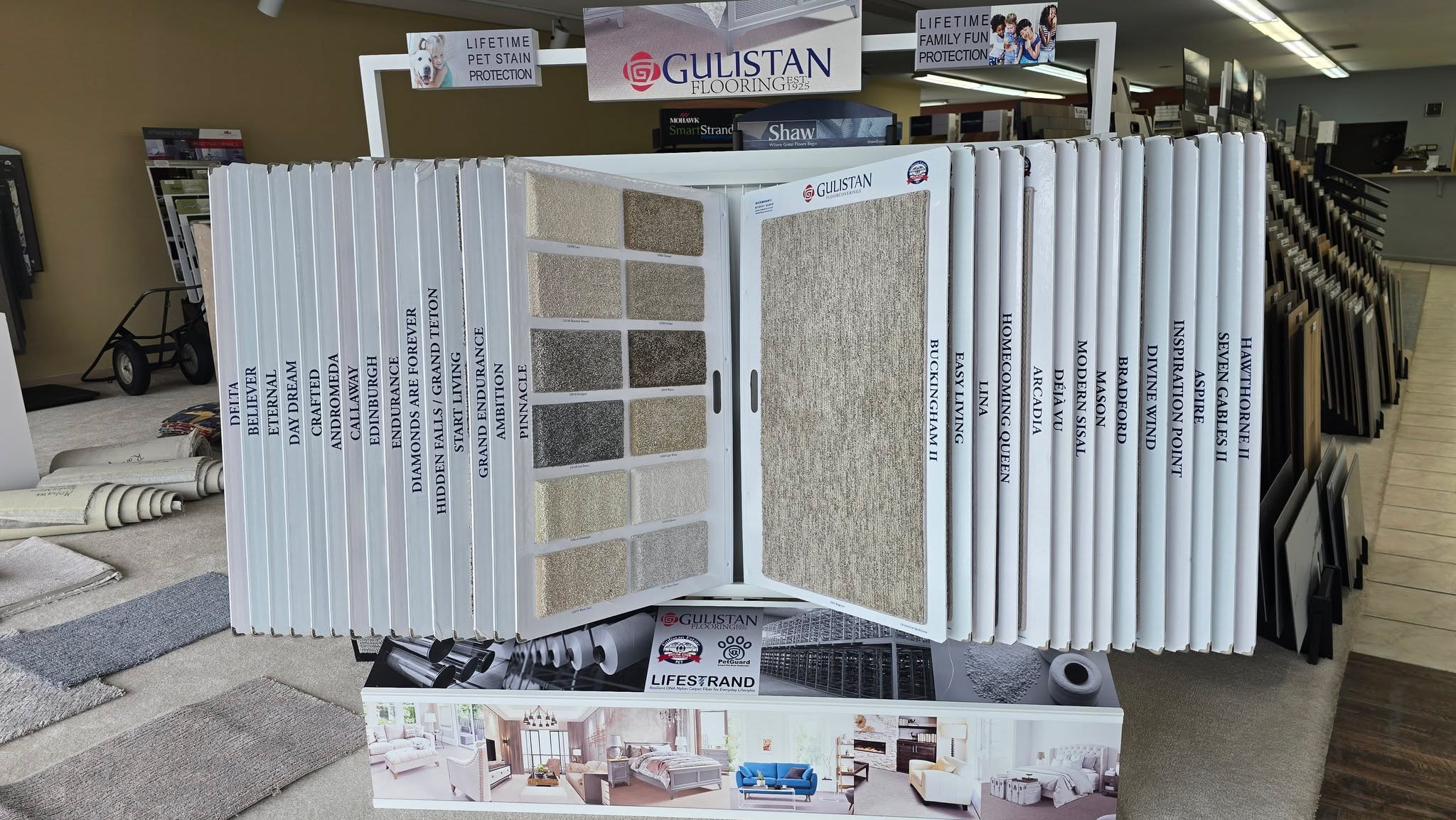 Gulistan Flooring
Gulistan flooring is all about style that lasts. From rich textures to modern patterns, Gulistan offers carpet options that bring comfort, durability, and design together in one beautiful package. It is soft where you want it and strong where you need it, perfect for busy homes that still want that finished, pulled together look.
If you are thinking about updating your floors, come see the Gulistan samples in person at House of Decor. Feel the texture, see the true color, and let us help you find the right fit for your space. Stop by the showroom or call today to set up an appointment with our team.