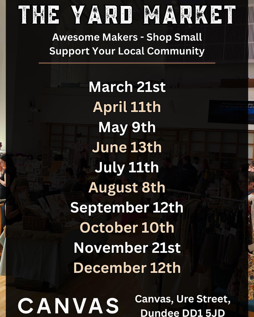 👀Here's a wee look at all our markets.
👉Swipe right to view them in all their glory
🤩Makers - to book any just message us for info