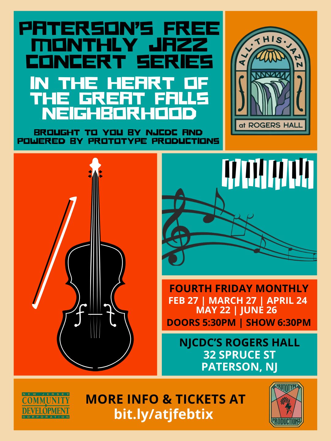 Residents asked for more arts and culture.
We’re opening the doors to live jazz.
On February 27, we kick off 𝘈𝘭𝘭 𝘛𝘩𝘪𝘴 𝘑𝘢𝘻𝘻, a free monthly concert series at NJCDC’s Rogers Hall in Paterson’s Great Falls Neighborhood, brought to you by NJCDC — and powered by Paterson-based community arts center and creative hub @prototypepaterson.
Featuring top NJ jazz musicians, vendors, and a welcoming atmosphere on the fourth Friday of each month, 𝘈𝘭𝘭 𝘛𝘩𝘪𝘴 𝘑𝘢𝘻𝘻 is an open invitation to listen and gather.
Learn more and grab your tickets at: 𝐛𝐢𝐭.𝐥𝐲/𝐚𝐥𝐥𝐭𝐡𝐢𝐬𝐣𝐚𝐳𝐳
(or click the link in our Profile)