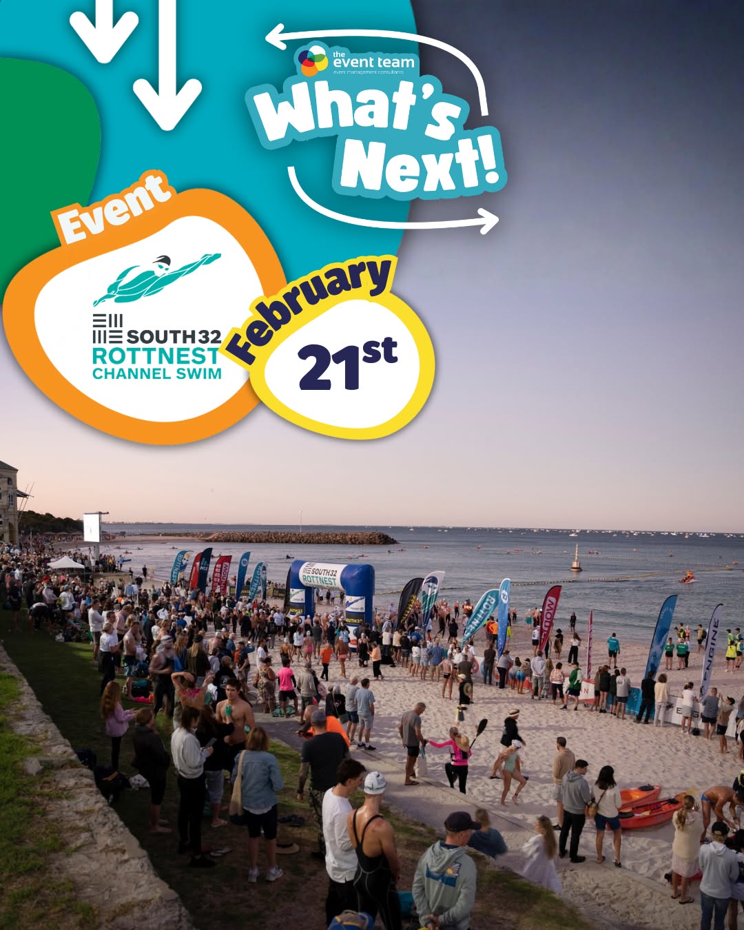 Whats Next: South32 Rottnest Channel Swim
We are so excited to be involved in another year of the South 32 Rottnest Channel Swim!
See you on the start line (And Finish!)
@rottnestchannelswimassoc
@rottoswim