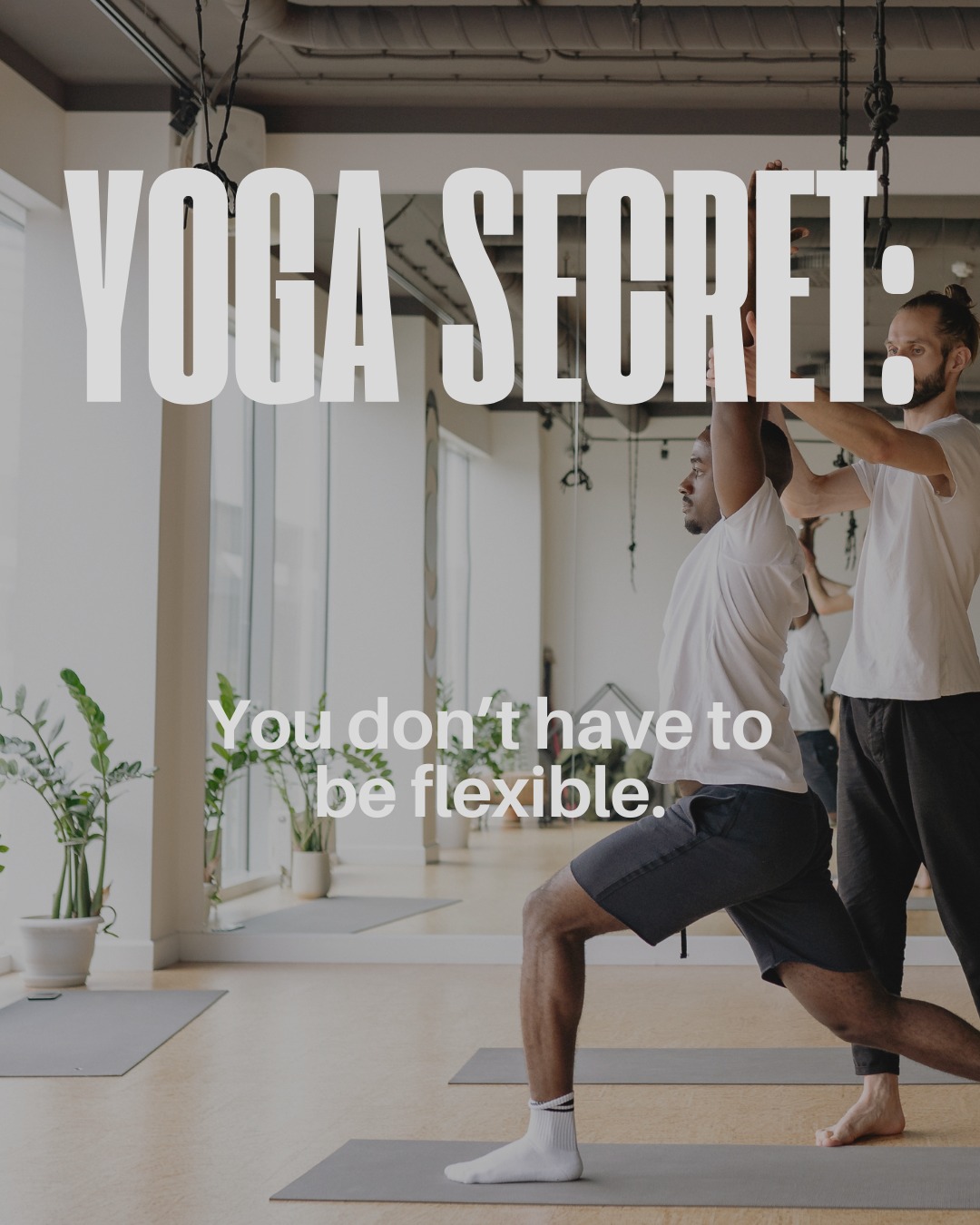 "I wish I could do yoga, but I'm just not flexible."
Yes, we hear this ALL the time. And we just chuckle, because that's sort of the whole point! We don't expect you to be level 10 super awesome fire yogi day one. We're not psychopaths.
Bring your normal human body and do normal human movements. Maybe breathe. That's it. Just be.