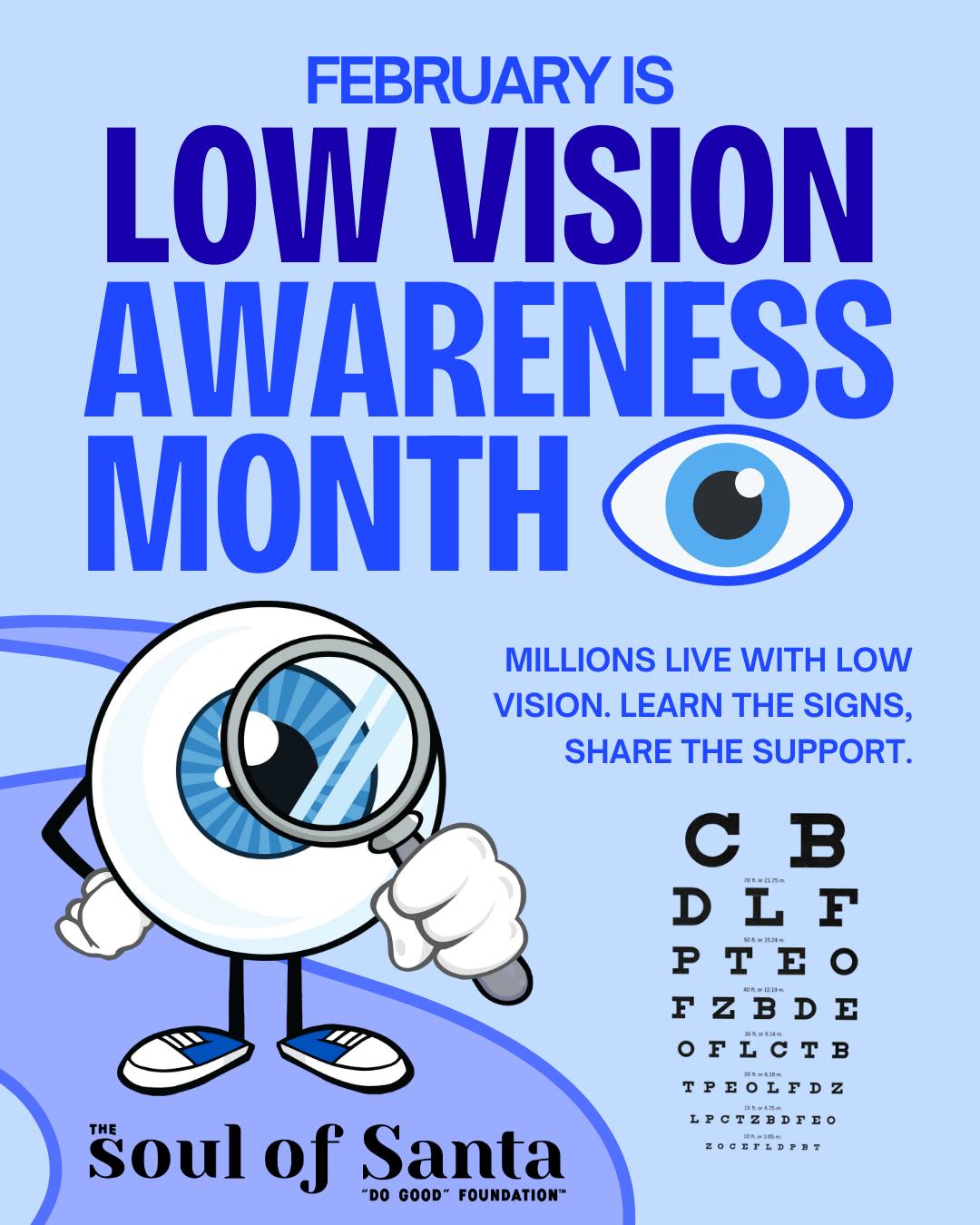 February is Low Vision Awareness Month. 👁️ We believe in a world that is accessible for everyone. The Soul of Santa highlights resources and support to help neighbors with low vision thrive with independence.
#TheSoulOfSanta #LowVisionAwareness #Inclusion #CommunitySupport