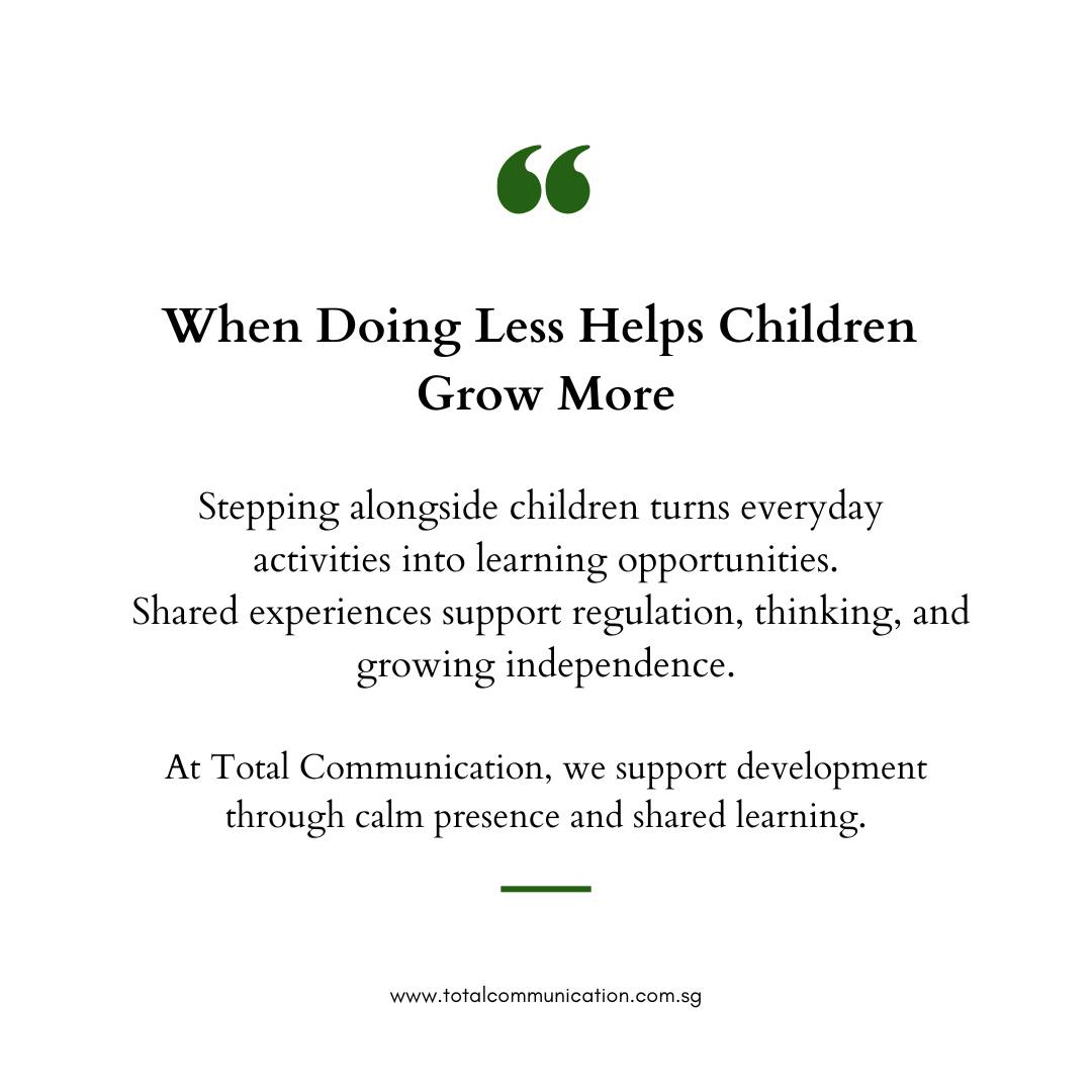 Guidance doesnât always mean doing more.
Sometimes, staying alongside supports
Contact us to learn more, call/WhatsApp: +65 9115 8895
#ParentingSupport #LearningThroughConnection #ChildDevelopment