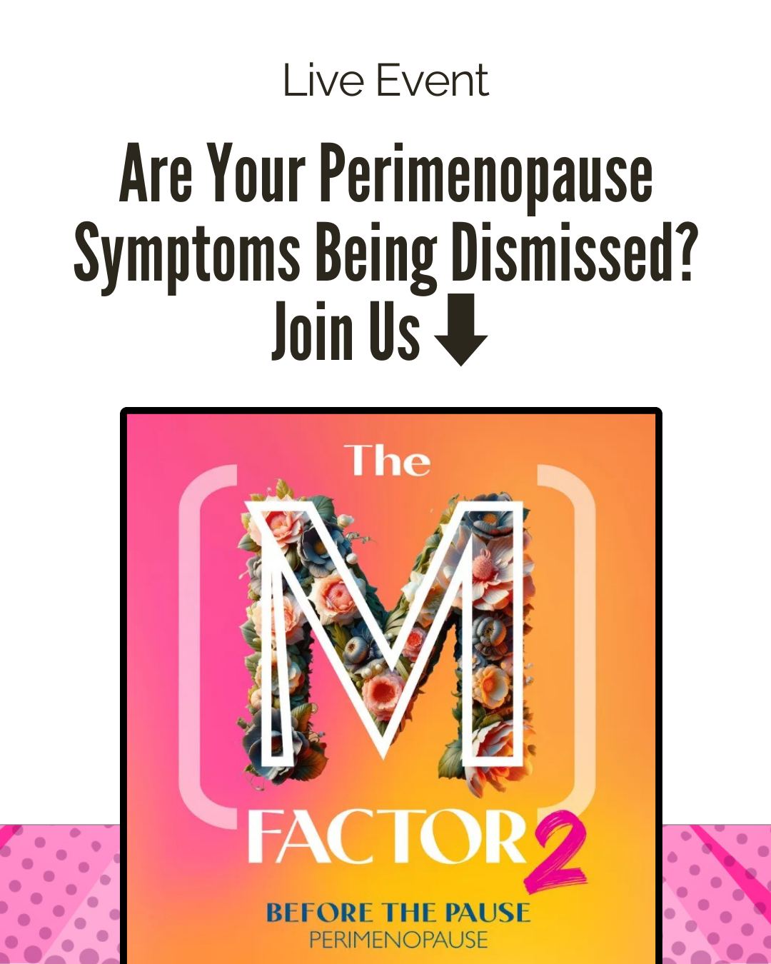 Join us in person for The (M) Factor 2: Before the Pause, a powerful film exploring Perimenopause & Women’s Health.
Dive into real stories and expert insights that shed light on this important stage in women’s lives. This is a must-see for anyone wanting to understand and support women navigating the changes before menopause.
The screening will be followed by a panel discussion.
Hosted in partnership with Ivy Health Clinic & Shoppers Drug Mart
Ticket link in the bio!
#menopause #perimenopause #theMfactor #womenshealth