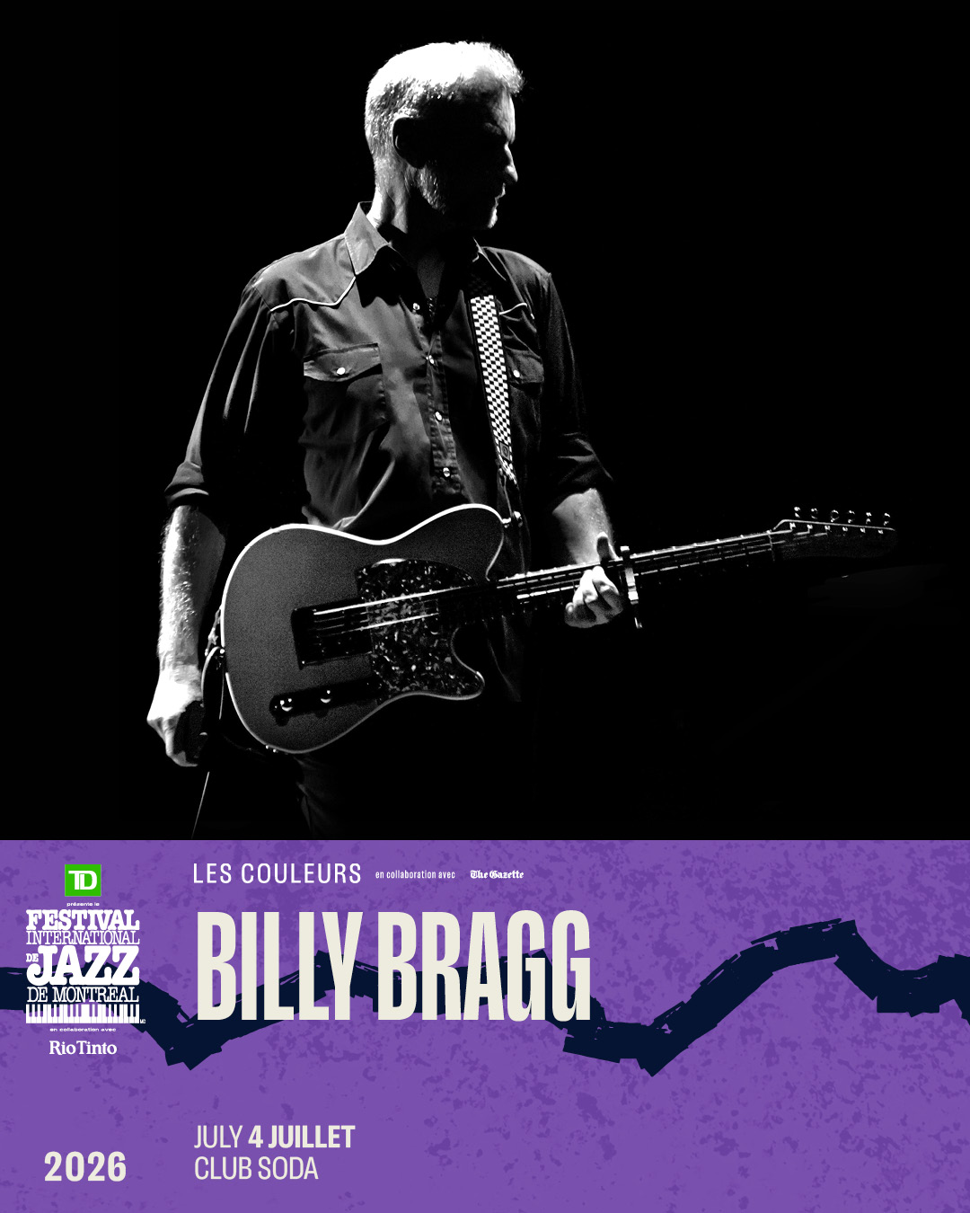 #RePost @BillyBraggOfficial: It’s been a while, Montreal, but I’ll be back at @ClubSodaMtl this summer. Keep your eyes peeled for more Canadian dates!
🔗 montrealjazzfest.com // @festivaljazzmtl