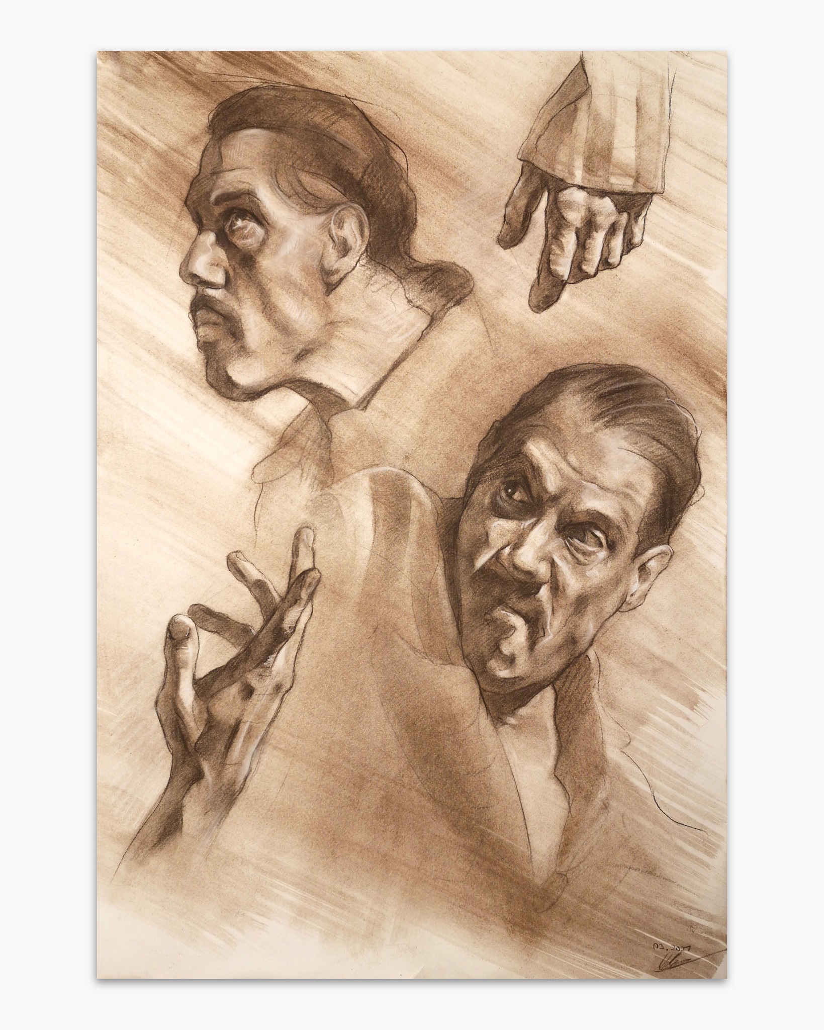 Light and Shadow 3
59,4 x 42 - Papier
Sepia, Weißkreide
03/2021