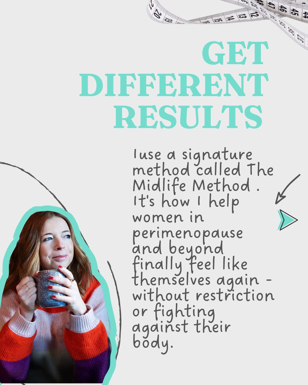 Midlife weight gain. Low energy. Broken sleep. You’re doing all the right things… and getting nowhere.
Eat less. Move more. Be more disciplined.
Cool cool cool. And yet here you are. Still tired. Still frustrated. Still wondering what the hell changed.
This is exactly why I created The Midlife Method.
Because perimenopause and menopause are not a minor software update.
They’re a full system reboot.
And using 30-year-old rules on a midlife body just creates more stress. And stress loves to wreck your hormones.
The Midlife Method works differently.
• It helps you understand what YOUR body actually needs now
• It stops the stress-on-stress cycle that keeps weight stuck
• It often involves eating more, not less (yes, really)
• It supports hormones, metabolism, sleep and energy together
• It replaces white-knuckling with clarity and confidence
This is how women go from
“Why is nothing working anymore?”
to
“Oh. THIS is how my body works now.”
Better sleep. More energy. Weight shifting without obsession.
And finally feeling like yourself again.
If eat less, move more was going to work for you, it would have done by now.
There is a better way for midlife bodies.
And it’s the work I do every day.
Want the details?
Comment FIX and I’ll send everything straight to your inbox.