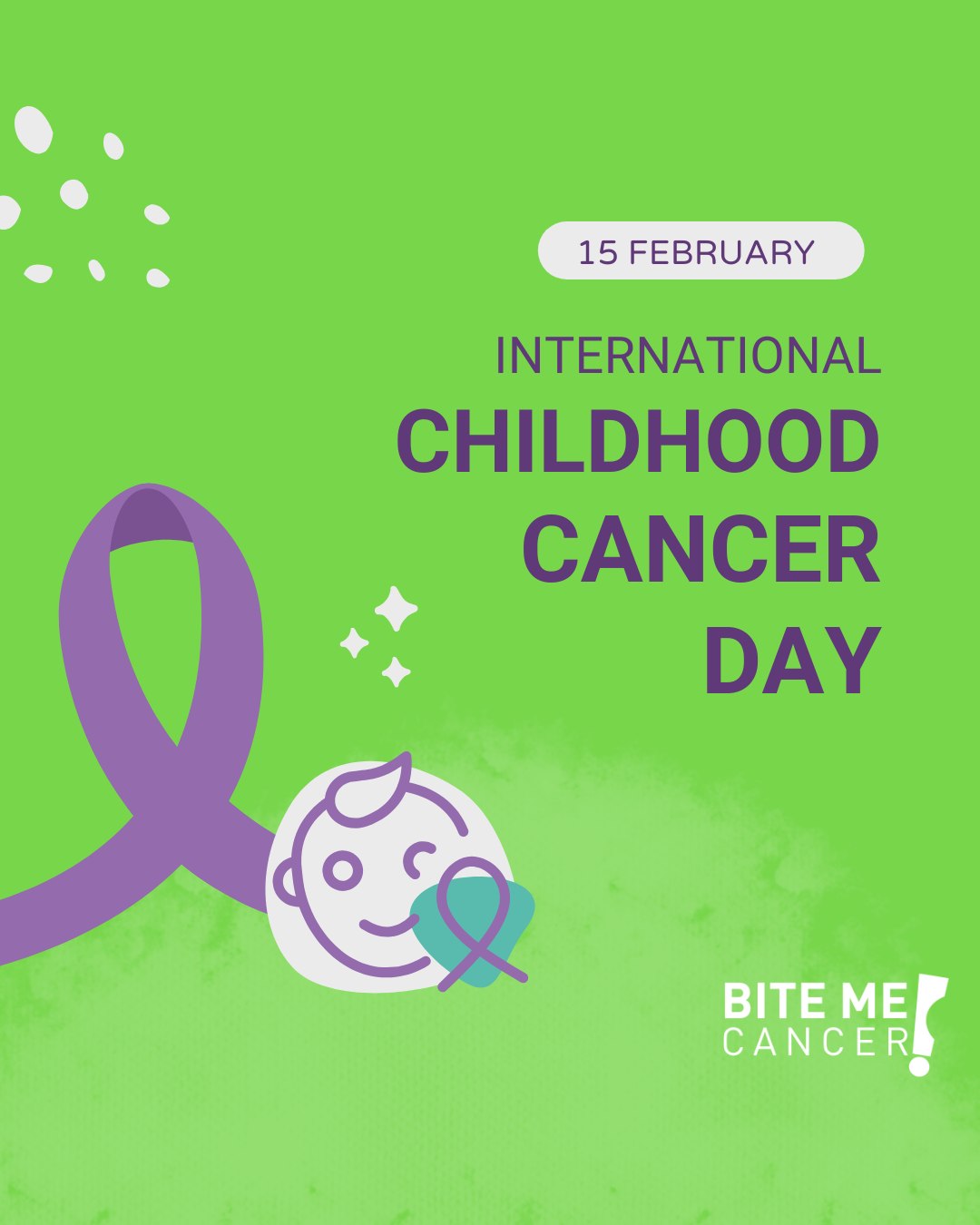 Today, on International Childhood Cancer Day, we stand with the brave kids battling cancer and the families who love them fiercely.
At Bite Me Cancer, we’re fighting for more awareness, more research, better treatments, and brighter tomorrows—for every child. 💚💚
