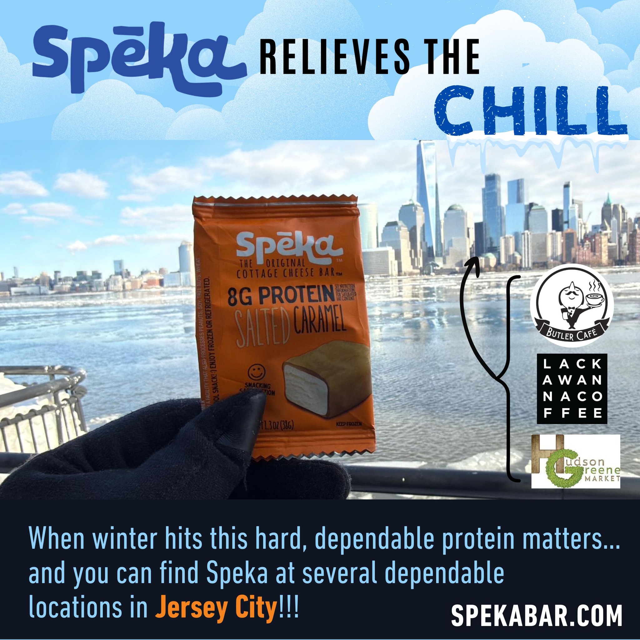 When the winter cold hits THIS hard, dependable protein matters ❄️💪 And that’s where Spēka comes in.
Braving the cold just got easier with a snack that delivers 8 grams of protein, real cottage cheese power, and satisfying flavor—no matter how low the temps drop.
📍You can find Spēka at several dependable locations around Jersey City, including local favorites like coffee shops and markets that keep you fueled all season long:
☕️ @lackawanna295
🛒 @hudsongreenemarketcatering
☕️ @butlercafejc
#SpekaBar #RelievesTheChill #WinterFuel #HighProteinSnack #CottageCheesePower #JerseyCityEats #LocalFinds #ColdWeatherFuel #ProteinOnTheGo #SnackSmart #WinterWellness #DependableProtein