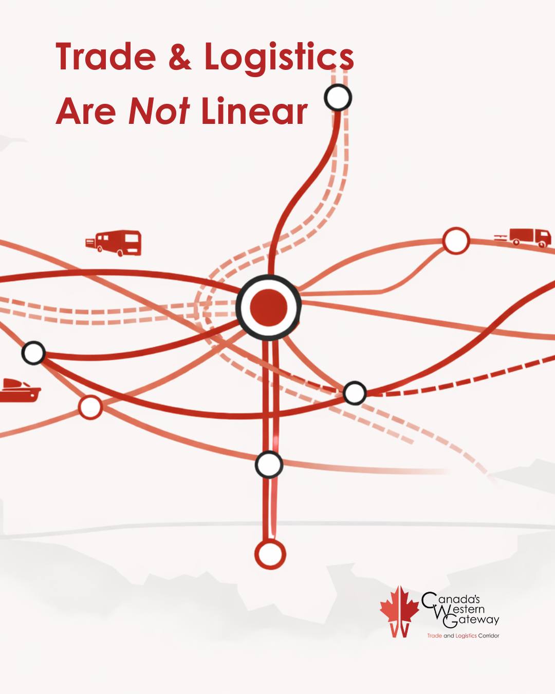 Industry research is reinforcing a clear shift in how trade and logistics operate.
The 2025 Inland Port Industry Research Report from Supply Chain Canada highlights a move away from rigid, linear supply chains toward more integrated and flexible networks. Inland ports and trade corridors are increasingly valued for their ability to connect modes, regions, and partners in ways that allow goods to reroute, scale, and adapt as conditions change.
At Canada’s Western Gateway, this aligns with how we approach corridor development. Strengthening intermodal connections, inland infrastructure, and cross border access to support a more connected ecosystem. This is the advantage of CWG.