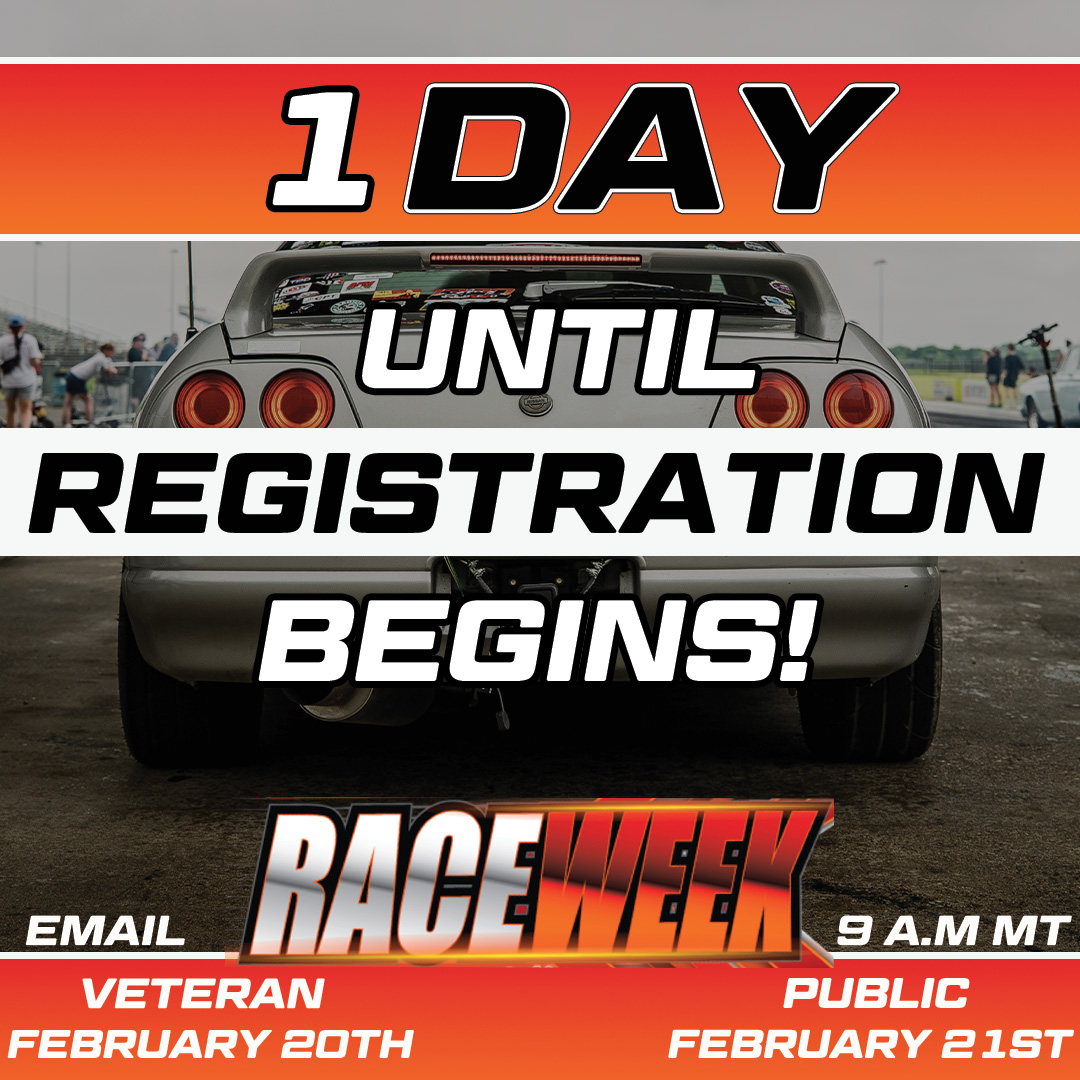 🚨 THE FINAL COUNTDOWN IS ON! 🚨
Can you feel it? We are officially down to the wire! There is only ONE DAY left until registration opens for the highly anticipated Race Week (2.0)! The cars are being built, the routes are planned, and now it is time to secure your golden ticket to the ultimate drag-and-drive adventure.
Do not let this opportunity pass you by, make sure your internet connection is fast and your reaction times are even faster!
You can register TOMORROW at 9AM MT! 👉 Public Registration: The floodgates open for everyone else on Saturday at 9AM MT!
2026 ENTRY FEES: 🏎️ Racer Registration: $600 🚗 Road Week: $275 🚦 Jr Street: $450
Who is locking in their spot this weekend? Let us know in the comments! 👇
#rockymountainraceweek #rmrw #raceweek #raceweek2 #draganddrive #registration #1dayleft #tomorrow #dragracing #streetcar #countdown #savethedate #carculture