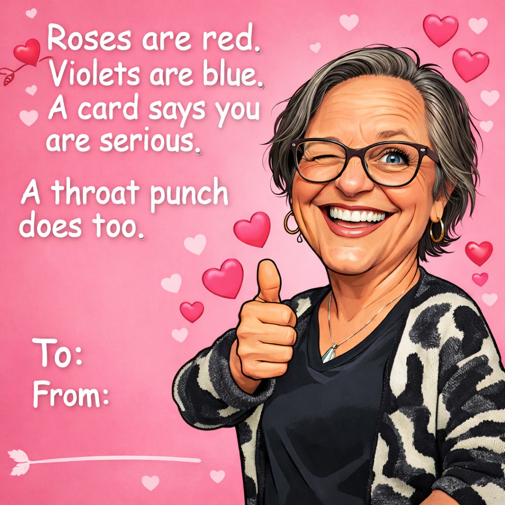 Valentine's Day is tomorrow and we asked Mrs. Niki if she wanted to get in on the custom Valentine card trend. This one's from the heart and fresh off the press! ๐