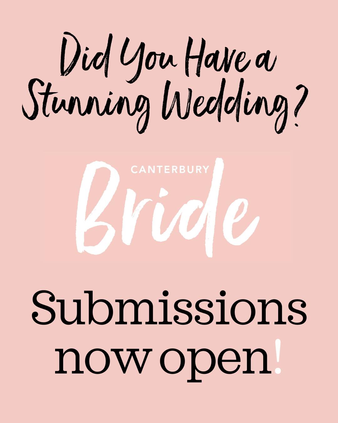 @canterburybridenz are now taking Real Wedding Submissions ✨
Did you tie the knot between January 2025 and April 2025? They’d love to showcase your special day in the next issue of Canterbury Bride!
Submit your wedding details now at canterburybride.co.nz. If your big day is still ahead, you can complete the form now and upload your photos later!
📅 Submissions close 24 April 2026.
#CanterburyBride #RealWeddings #BrideMagazine #CanterburyBrideMagazine