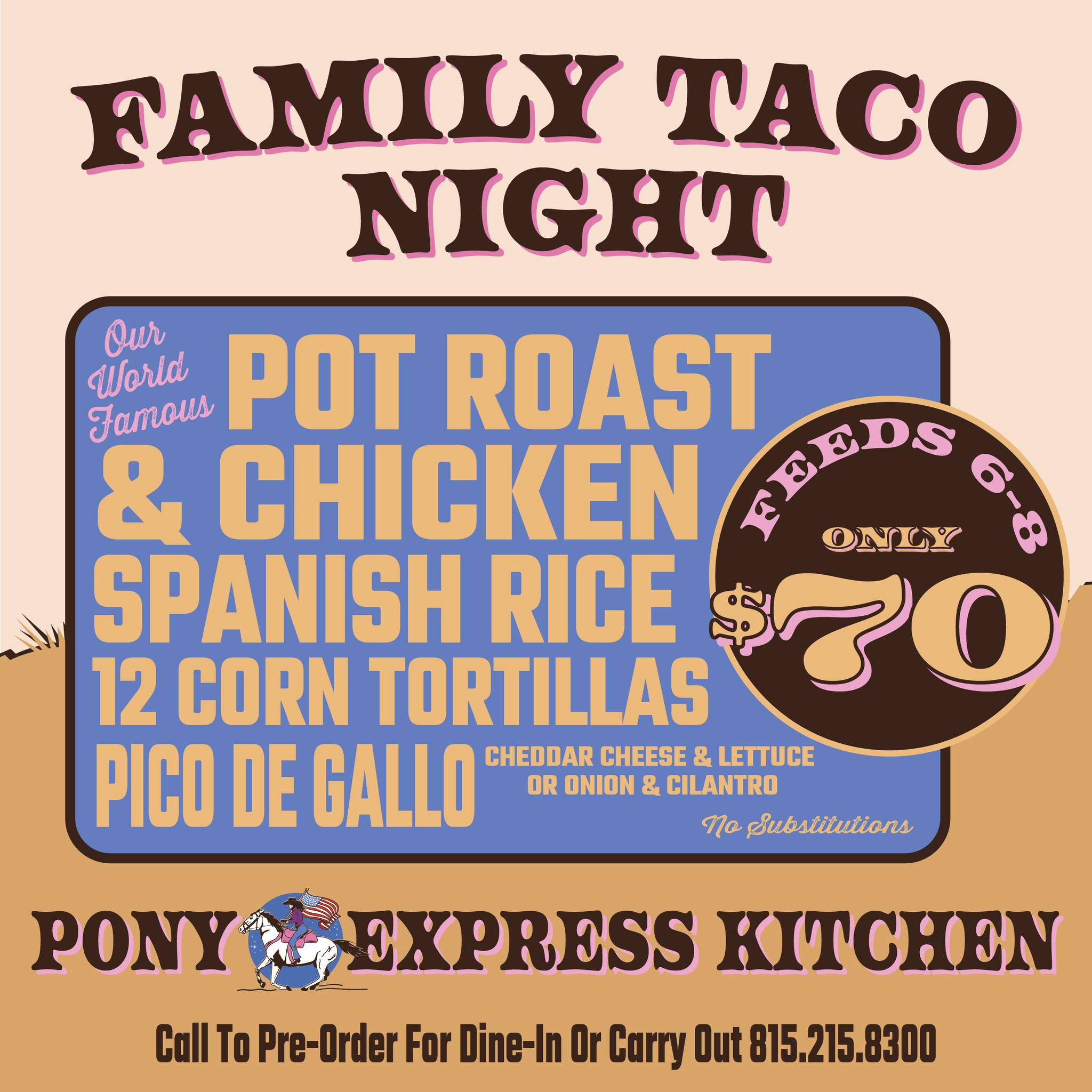 🌮 Dinner plans = DONE
Slow-cooked pot roast + seasoned chicken ready to roll!
🍚 Spanish rice
🫓 12 corn tortillas
🍅 Fresh pico
🧀 Toppings your way: cheddar & lettuce OR onion & cilantro
👨👩👧👦 Feeds 6–8 easy
🚫 Built as is — it works for a reason
📍American Legion Thomas Hartung Post 1977
📞 Call ahead for dine-in or carry-out: 815-215-8300
🔗 https://www.ponyexpresscatering.com/catering
#ponyexpresscatering #ponyexpress #jbdwhitehorseinn #newlenoxillinois #catering #taconight