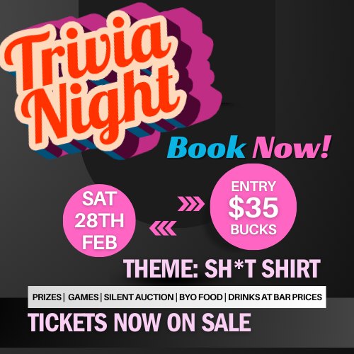 🎭😈 Think you’ve got what it takes? 😈🎭
Know your show tunes? Love useless facts? Can quote Les Mis under pressure?
Then prove it.
✨ Try out your skills at Upstage Theatre Company’s Trivia Night ✨
Expect drama. Expect chaos. Expect applause (or public humiliation 😉).
📅 Saturday 28 February
⏰ 7:30pm
👕 Sh*t Shirt Theme – the uglier, the better
🎟️ $35 per person
🎁 $7k worth of Prizes in the Silent Auction - All donated
Trivia. Challenges. Stellar Prizes. Bragging rights.
All in support of Les Misérables 2026 🇫🇷🎶
👉 Click Book Now and take the stage.
Because knowledge is power… and theatre people never lose quietly 🎭🔥
https://triviashirts.eventbrite.com