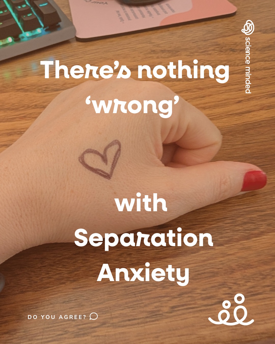 Separation anxiety is not a sign that we’ve done something wrong.
It’s often a sign that attachment is developing, deepening.
My youngest is almost 3 and firmly in the thick of working out who he is, how he fits and how he stays connected to the people he loves.
After six weeks of “Daddy only”, we’ve swung back the other way. Today at drop off there were no floods of tears. No dramatic clinging. Just a soft, thoughtful:
“But I will miss you so much.”
That sentence tells me everything.
Missing someone requires holding them in mind. It requires understanding that they exist even when they’re not physically present. That’s development. That’s attachment maturing.
I didn’t try to fix it. I told him I miss him too sometimes. Just like I miss my husband when he travels for work. Just like I miss his brother when he’s at school.
Missing is what happens when we love people. We drew hearts on our hands so we can “hold each other in mind” while we’re apart. An invisible string connecting us.
And because toddlers also need lightness, he pressed the newly drawn heart-shaped "button" on his hand his brother invented at the same age to make my bum tickle.
I laughed dramatically.
He cackled.
Connection restored.
Separation doesn’t undo attachment. When handled with warmth, honesty and a little playfulness, it strengthens it.
#SecureAttachment #SeparationAnxiety #AttachmentParenting #ToddlerDevelopment #CircleOfSecurity #CoRegulation #DelightInParenting
#ScienceMindedParenting
References: Bowlby (1969); Ainsworth, Blehar, Waters, & Wall (1978); Cassidy (1994); Sroufe (2005)