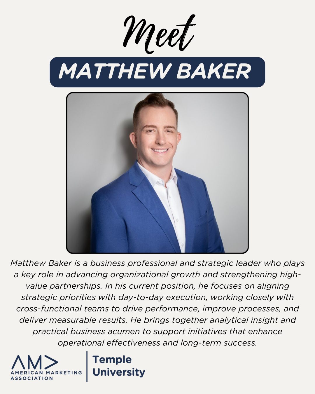 🚨 Today’s the day!
Join us in Alter LL35 from 12–12:50 PM as we welcome Matthew Baker! He will share his knowledge and professional journey as the Senior Vice President of Growth at Kolmac.
Don’t miss it!