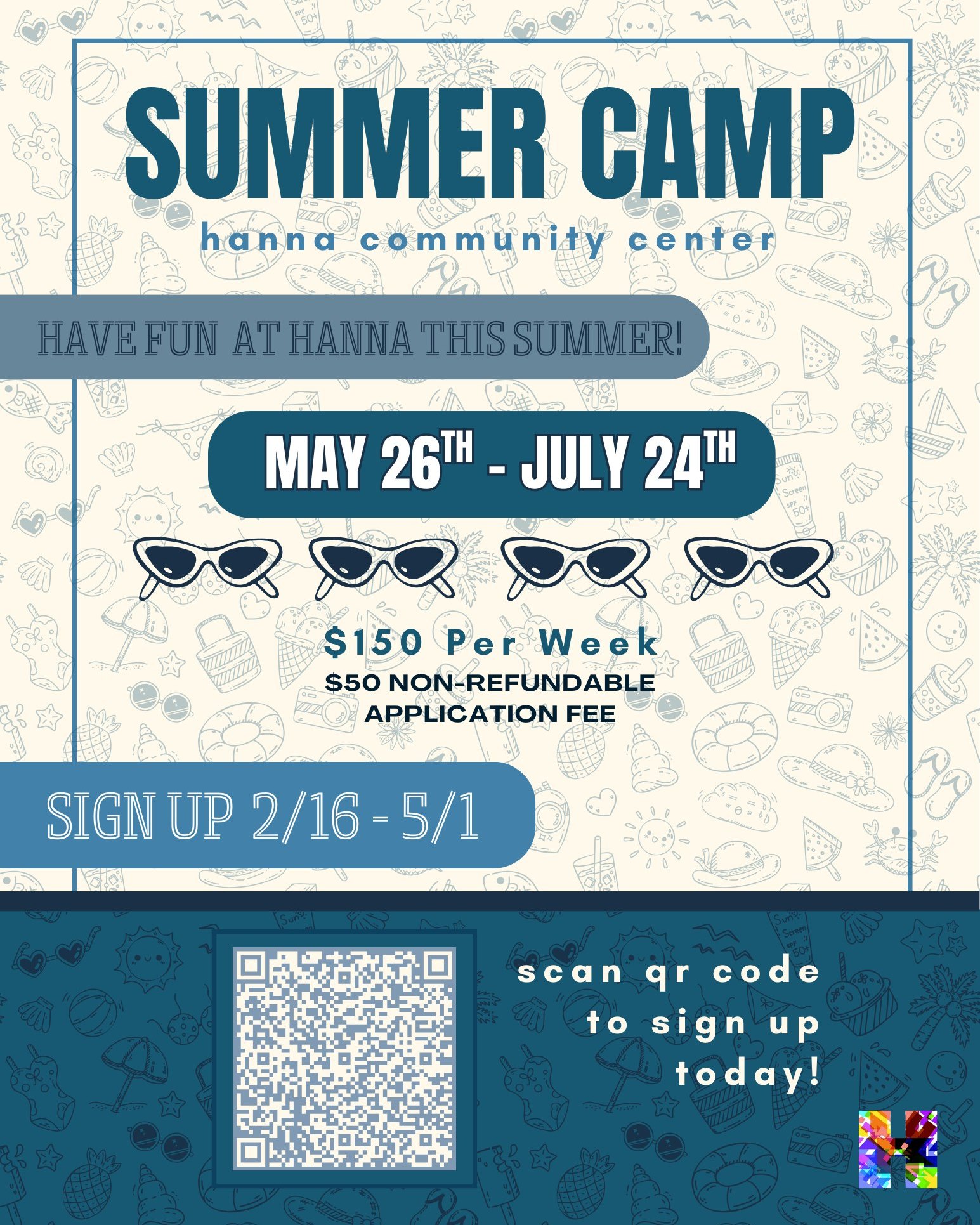 Who's excited to have FUN at Hanna Summer Camp this year??!!! Sign up is now OPEN!!
Scan the QR code to sign your child up today ☀🌷🍦