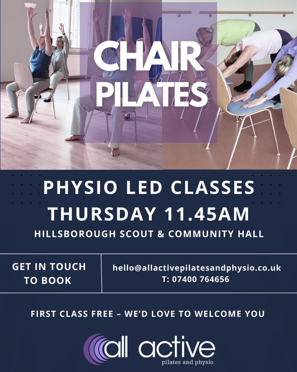 Only a few places left!
Our Chair Pilates class on 19/2 at 11:45 AM is almost full — and it’s a FREE taster session.
Do you know a friend or family member who would love to attend? Book them a spot today!
📞 Call 07400 764656 to book
🔗 Or use the link in bio to secure a place.
Don’t miss out — see you in class!