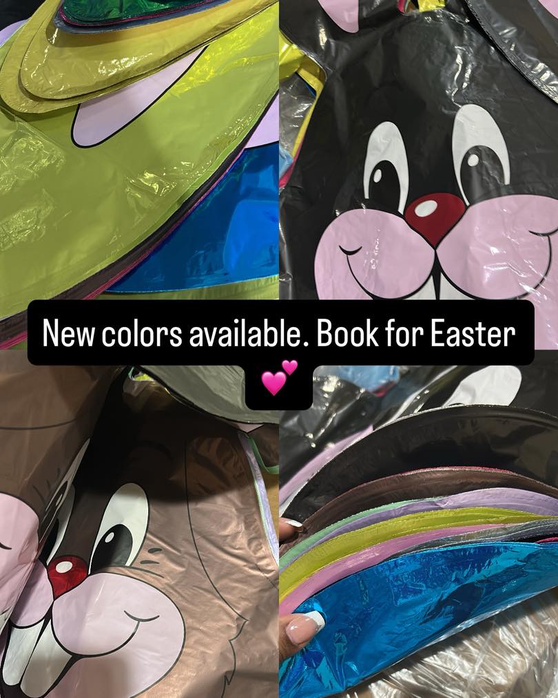 New colors for Stuffed Easter Bunnyโs are available. Booking will start Feb 15th-March 29.
These are pick-up only until further notice.
Visit our website for booking or DM
www.iconicballoondesigns.com