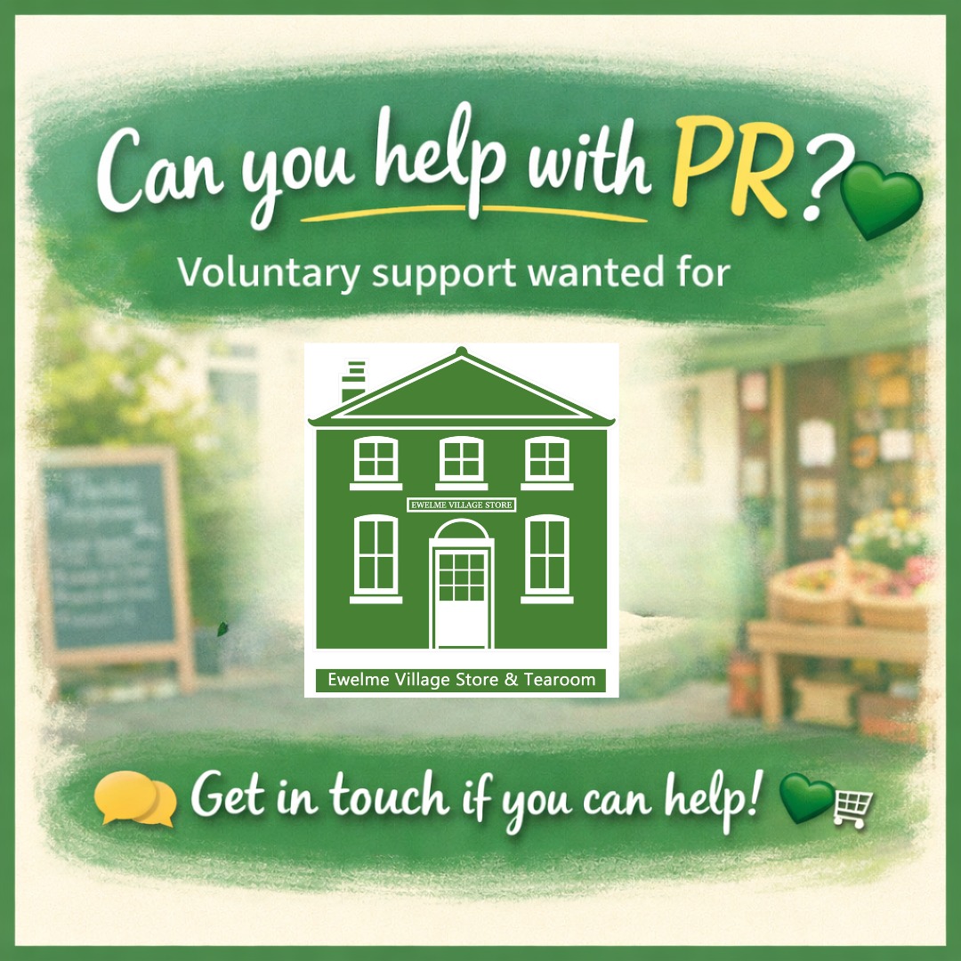 🌟 Can you help with PR? 🌟
Ewelme Village Store is a community-owned village shop, and we’re looking for a bit of friendly help with our PR 💚
If you’ve got experience in PR, marketing, or communications and fancy sharing some advice, we’d love a hand. We’re looking for help with shaping a PR strategy and ideas on how to roll it out going forward. Nothing too heavy, even a chat and a few pointers would be amazing.
If that sounds like you (or someone you know), please drop us a message or comment below. Thanks so much for supporting your village shop 🏡🛒