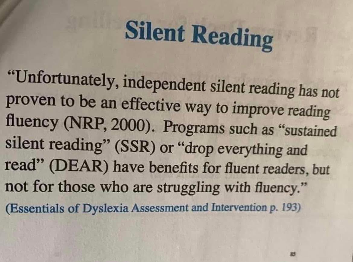 Not all pupils benefit from silent reading — especially those who find reading effortful or lose focus quickly. That doesn’t mean they shouldn’t engage with texts… it just means we need different routes in.
Here are some alternatives that still build comprehension and confidence:
• Audiobooks while following the text
• Paired reading with a peer or adult
• Echo reading (adult reads → pupil repeats)
• Chunked reading (short sections with quick discussion)
• Vocabulary spotting before reading
• Graphic novels or visual texts to build engagement
• Text-to-speech technology
• Listening to a chapter and drawing or summarising it
• Reading with a clear purpose (find 3 facts / one opinion / one key quote)
For many learners, particularly those with dyslexia or working memory differences, silent reading can feel overwhelming. Structured, supported approaches help pupils access the content without the barrier of sustained decoding — and that’s where confidence and progress grow.