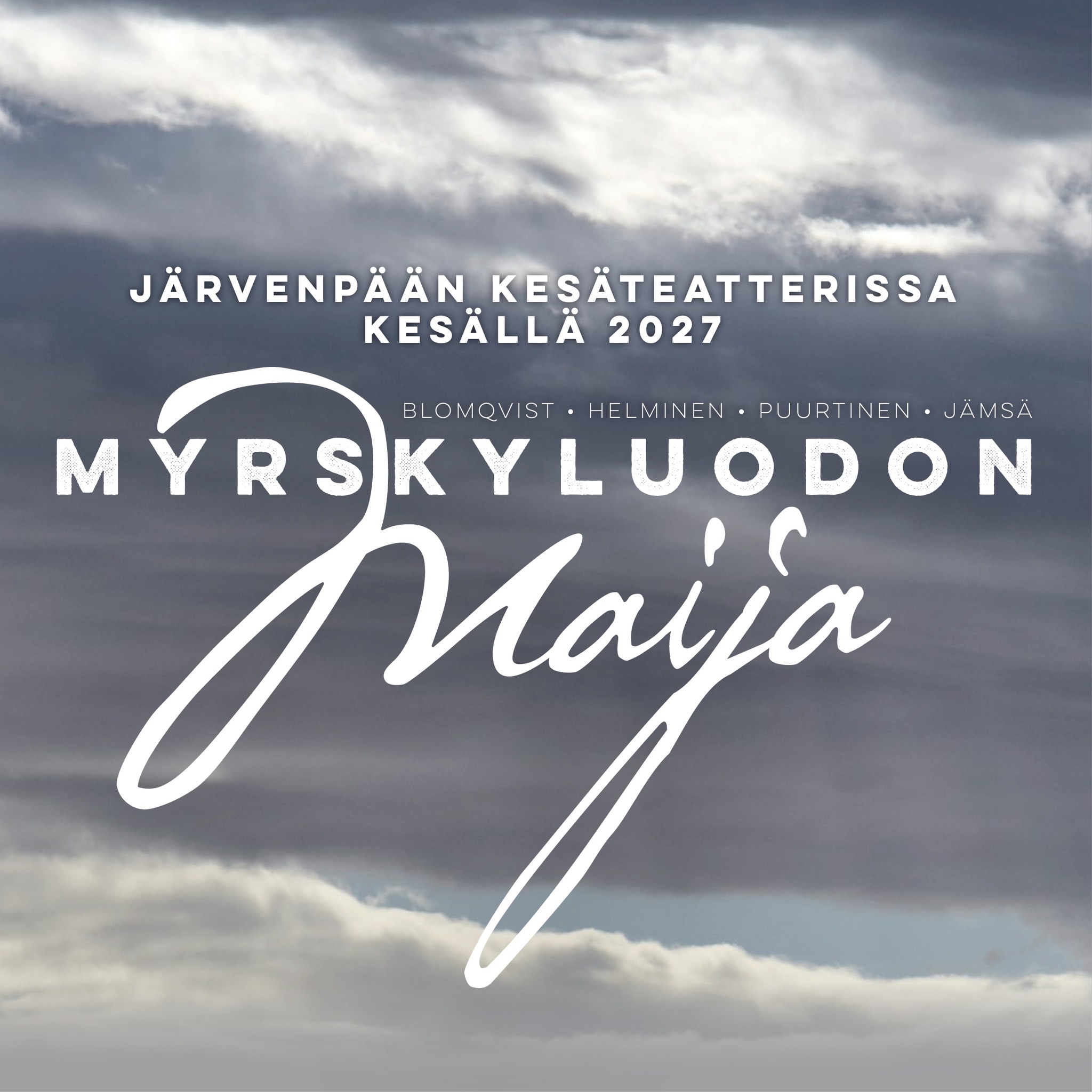 HAKU AUKI: Myrskyluodon Maija – Järvenpään kesäteatterissa 2027
Onko sinussa saariston voimaa ja murtumatonta tahtoa? Järvenpään teatteri kutsuu kaiken ikäisiä, innokkaita harrastajanäyttelijöitä ja laulajia hakemaan mukaan kesän 2027 suurproduktioon, joka on samalla osa teatterin 55-vuotis juhlavuoden ohjelmistoa.
Myrskyluodon Maija on koskettava ja ajaton kuvaus ihmisen selviytymisestä luonnonvoimien armoilla. Se on tarina rakkaudesta, menetyksestä ja periksiantamattomuudesta karussa ulkosaaristossa. Teos on suomalaisen sielunmaiseman ydintä, jossa meri on sekä elämän antaja että sen ottaja. Vanhankylänniemessä sijaitseva kesäteatteri tarjoaa upeat puitteet tälle klassikkotarinalle.
Järvenpään teatteri on tunnettu korkeatasoisista ja yhteisöllisistä tuotannoistaan, joissa harrastajien palo kohtaa ammattimaisen ohjauksen. Kesän 2027 tuotannon ohjaa Järvenpäähän Janne Jämsä.
Casting-tilaisuus:
• Aika: 25.-26.4.2026 klo 10–16
• Paikka: Järvenpää-talo / Seuratalo
Hakija osallistuu molempina päivinä tuotannon ilmoittaman aikataulun mukaan. Kokonaishakuaika ei koske yksittäistä hakijaa. Tarkemmat hakijakohtaiset aikataulut ja valmisteltavat ennakkotehtävät ilmoitetaan hakijoille ilmoittautumisen määräajan jälkeen.
Ilmoittautuminen casting-tilaisuuteen tapahtuu lomakkeella:
https://forms.gle/QwGcWBTCTfQofkM1A
Viimeinen hakupäivä on su 12.4.2026
Hae mukaan!
#järvenpäänteatteri #myrskyluodonmaija #järvenpäänkesäteatteri2027 #haemukaan #järvenpäänteatteri55v