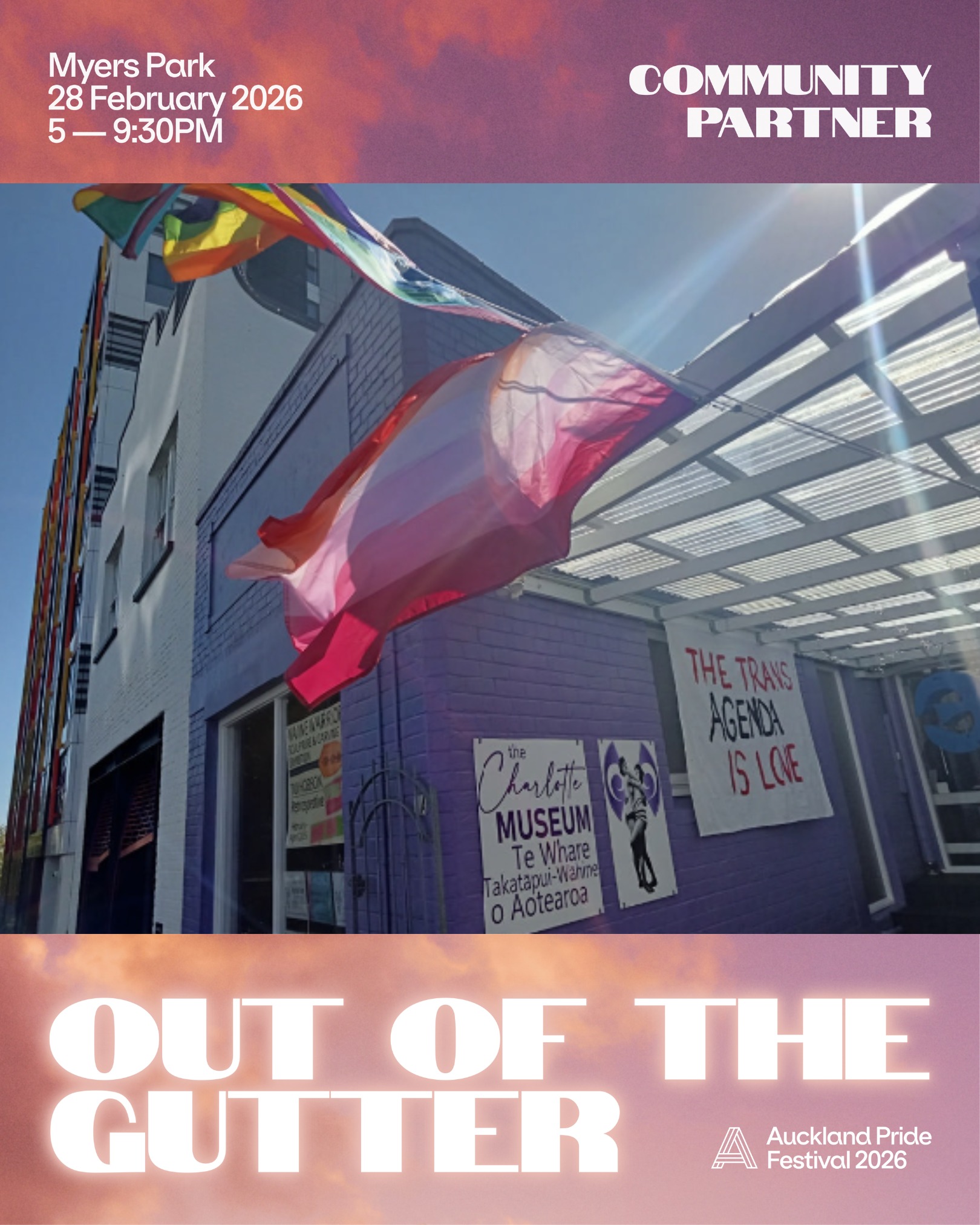 Catch us at the closing! We will be set up to chat and spread queer history joy!
Save the date! Auckland Pride closes in the Karangahape Gaybourhood, with 𝗢𝘂𝘁 𝗼𝗳 𝘁𝗵𝗲 𝗚𝘂𝘁𝘁𝗲𝗿 𝙎𝙩𝙧𝙚𝙚𝙩 𝙋𝙖𝙧𝙩𝙮, a sunset showcase and market for all ages, featuring a lineup that celebrates community artistry and excellence then, now and into the future. Evoking HERO and conjuring Coming Out Days of years gone by, expect glamour, grit, legacy, and a queer extravaganza where generations meet, because Pride isn’t only about where we’ve been, it’s also about where we’re heading.
⏰ 28 February | 5 — 9:30PM
📍 Meyers Park
🎟️ FREE | For All Ages
Huge thanks to @aucklandpride for all the mahi put into getting this going!!