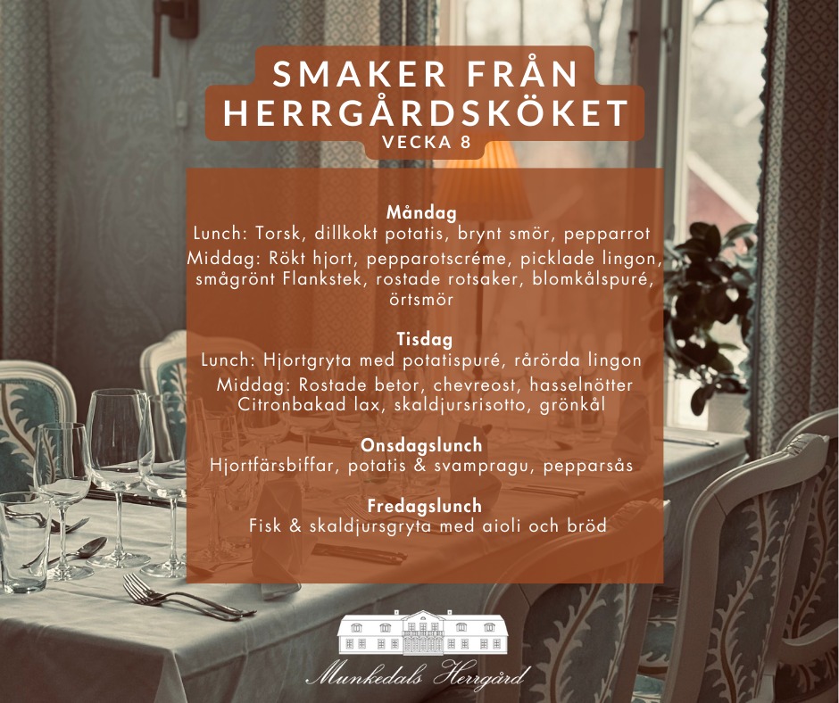 Säsong på tallriken.
Surdegsbröd från vårt kök.
En vecka fylld av smak och omtanke.
Välkommen 🥰