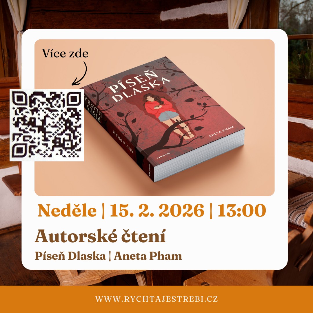 Valentýnský víkend naplněný přednáškami, tvořením a hudbou zakončíme autorským čtením.
Neděle 15. 2. 2026 | 13:00 | Píseň dlaska
Hlavní hrdinka Reem, třiadvacetiletá dívka, žije ve světě, kde lidé přestávají stárnout ve třiceti letech. Nevíme, jak vy, ale my si rádi poslechneme, jak tohle může dopadnout. :-)
Více o knize: https://pointa.cz/project/0f868d7b-c08e-11f0-b670-2219e5fd6390
Těšíme se na vás!
Rychta Jestřebí - tady je ten pocit.
