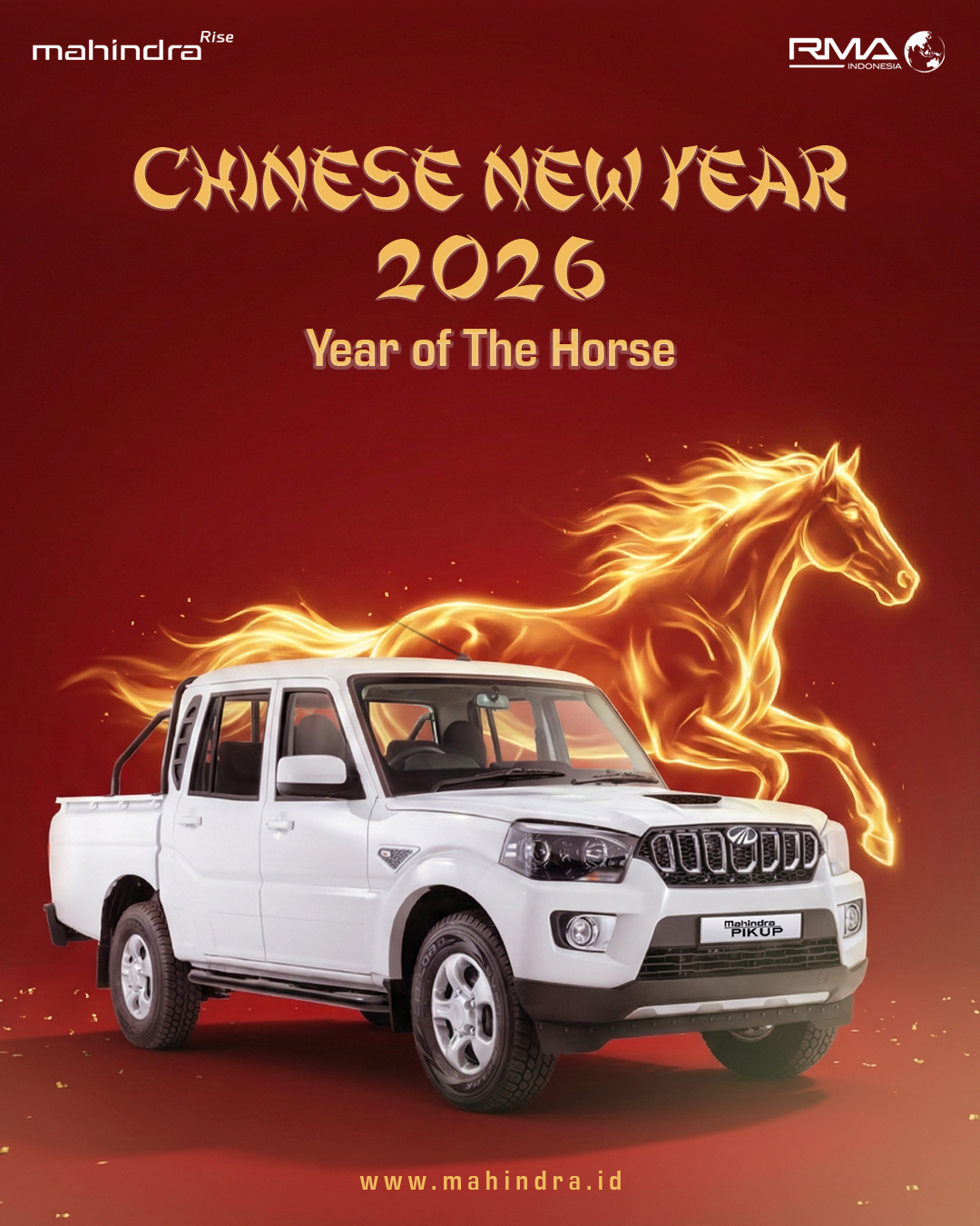 Selamat Tahun Baru Imlek 2026. Gong Xi Fa Cai! Semoga Tahun Kuda Api membawa kesuksesan dalam setiap langkah, kesehatan yang menyertai kita setiap hari, dan kebahagiaan selalu bersama Anda dan keluarga.
.
#chinesenewyear #ChineseNewYear2026 #MahindraScorpio #PikUpKeren #MahindraIndonesia #YourPartnerInSuccess #RMAIndonesia #mahindra4x4 #mining #plantation #farming #miningindonesia #minerals #coal #tambang #sobatenergi #ESDM #miningexpo #agriculture #agriculturelife #tipsandtrick #pertanian #perkebunan #pertambangan #fleet #fleetrental #rentalfleet #pickuprental