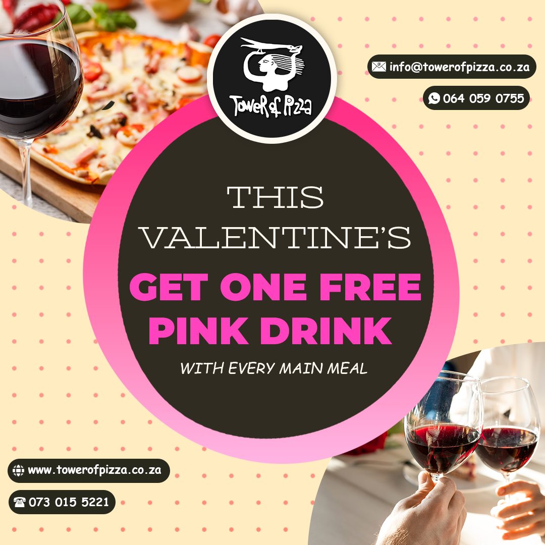 Love is cheesyโฆ and we fully support it ๐โค๏ธ
This Valentineโs Day, every meal comes with a pink drink on us ๐ท๐
Strawberry Brutal Fruit, a glass of Rose, or a classy Grapetizer โ you choose the romance level ๐
Tag your Valentineโs date below! ๐
Good food. Good company. No awkward small talk required.
๐ Tower of Pizza
โค๏ธ 14 February 2026
Bring your date, and your appetite!