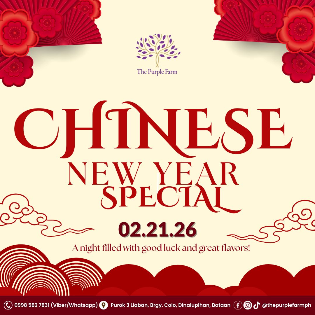 Usher in a year of prosperity and happiness with an evening filled with tradition and flavor. 🧧✨
Join us this February 21, 2026 for our Chinese New Year Special featuring a delightful Chinese Cuisine Buffet Dinner and exciting surprises!
Night Pass – ₱900 per head
Available Promo Rates & Bundled Packages✨
Perfect for families, friends, and corporate groups!
Welcome the Year with good food, good vibes, and great fortune!🎊
Book now and celebrate with us!
📩 Message us on Facebook or Instagram
📱 Viber/WhatsApp: 0998-582-7831
📍 Purok 3, Liaban, Brgy. Colo, Dinalupihan, Bataan