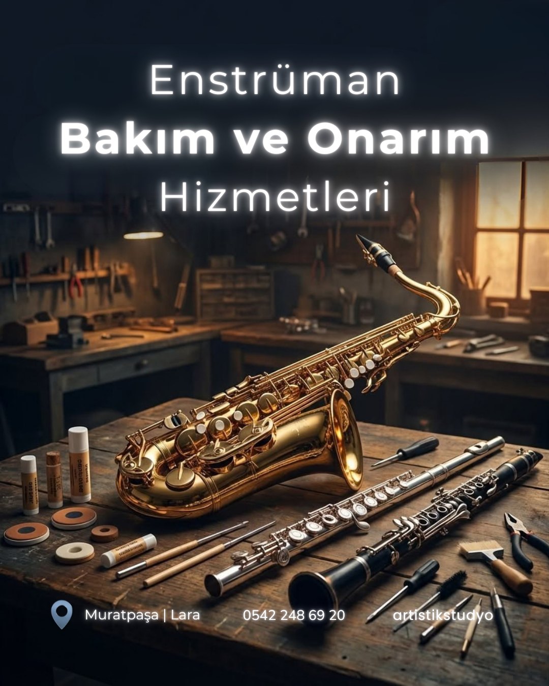 Üflemeli enstrümanlarda mükemmel tını, tamamen hava sızdırmazlığı ve mekanik kusursuzlukla ilgilidir. Zamanla aşınan pedler (pad), kuruyan mantarlar veya gevşeyen yaylar; hem icra konforunuzu bozar hem de enstrümanınızın ses rengini matlaştırır.
Artistik Stüdyo olarak, saksafon, yan flüt ve klarnet gibi hassas enstrümanlarınız için profesyonel bakım ve onarım hizmeti sunuyoruz. Teknik analizlerimizle enstrümanınızın her notasında aynı kararlılığı yakalamasını sağlıyoruz.
🛠 Üflemeli Enstrüman Hizmetlerimiz:
Ped değişimi ve hava kaçağı testi
Mantar yenileme (Cork replacement)
Tuş mekanizması ayarı ve yağlama
Detaylı gövde temizliği ve oksit giderme
Genel kondisyon ve akort kontrolü
📍 Muratpaşa | Lara
📞 0542 248 69 20
#üflemelienstrüman #saksafonbakım #yanflüttamiri #klarnetbakım #luthier #antalya #lara #muratpaşa #artistikstudyo #enstrümantatmir #müzikaletleriservisi
