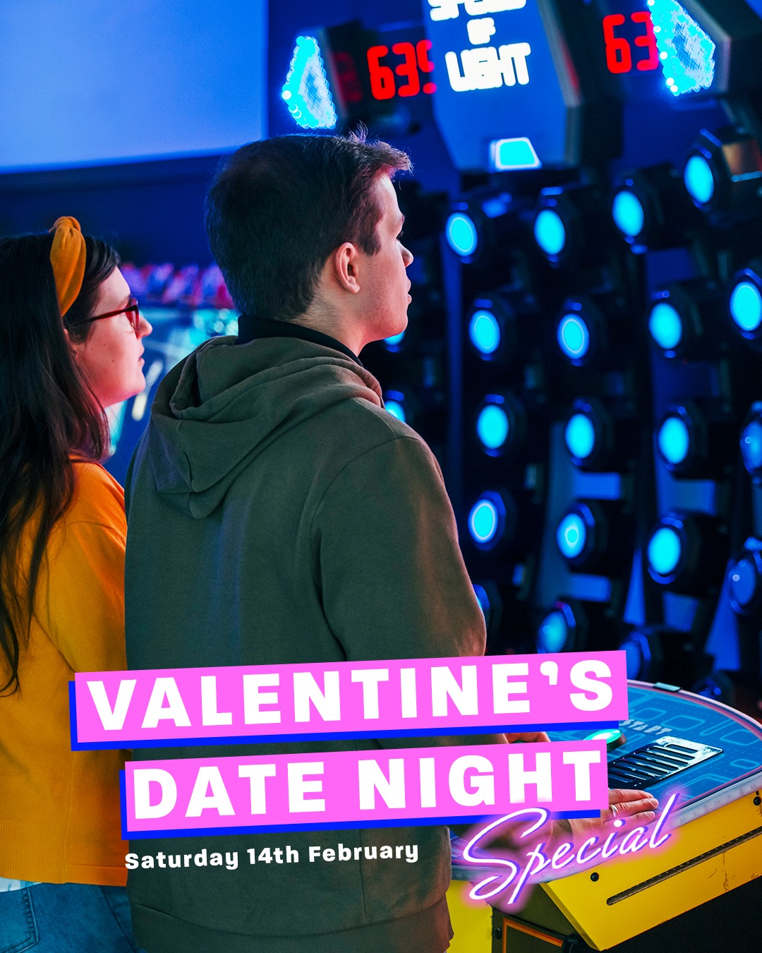 HAPPY VALENTINE'S DAY!
Join us for our Valentine's Day Date Night Special!
Get 30 MINUTES OF EXTRA GAME TIME for FREE at 5:30 PM and 7:00 PM, today only.
🎟️ Enter code MAXLEVELVALENTINE at checkout when purchasing a Freeplay90 ticket online. T&Cs apply.
#Arcade #Gaming #RetroGaming #Gamer #VideoGames #Nostalgia #ArcadeGames #GamingCommunity #SouthamptonArcade #BracknellArcade #FarnboroughArcade #NewburyArcade #NewportArcade #PooleArcade #SwindonArcade #worcesterArcade #ThingsToDoWithKids #familyfun