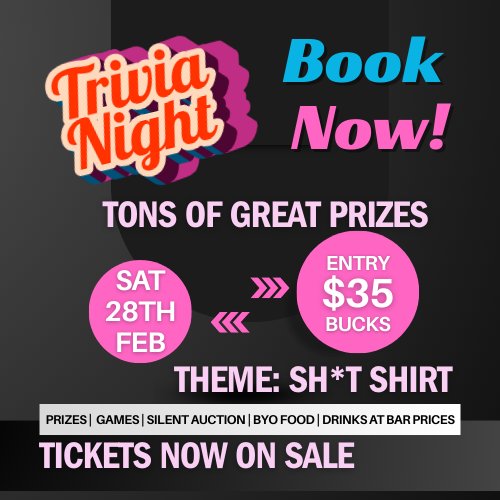 🎁🔥 PRIZES WORTH FALLING FOR 🔥🎁
Think trivia is just for bragging rights? Think again 😏
Our Upstage Theatre Company Trivia Night is stacked with AMAZING prizes, including:
✨ Luxurious spa vouchers (yes… actual relaxation 💆♀️)
🎢 Kids adventure park passes (burn that energy!)
🏉 A signed poster from the mighty Geelong Football Club
…and plenty more surprises on the night 👀
All this while supporting Les Misérables 2026 🇫🇷🎶
📅 Saturday 28 February
⏰ 7:30pm
👕 Sh*t Shirt Theme
🎟️ $35 per person
Big prizes. Big laughs. Bigger cause.
https://triviashirts.eventbrite.com
👉 Click Book Now — because knowledge should be rewarded. 🎭🔥