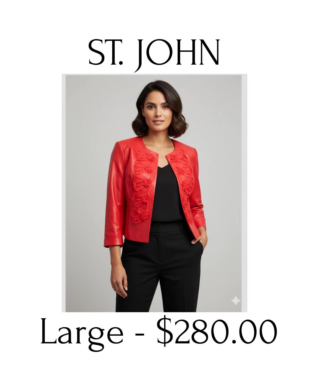 Soft ruffles. Strong presence.
This St. John coral red lamb leather jacket blends bold Lunar New Year color with feminine detail — the perfect layer for stepping into a season of abundance. ✨
Available in sizes 2, 4 & Large
DM to claim.
$280.00
#ChineseNewYear #LunarNewYearStyle #StJohn #LuxuryResale #RedForLuck #ProsperitySeason #StatementOuterwear #DesignerFinds #BoutiqueLuxury #YearOfTheHorse