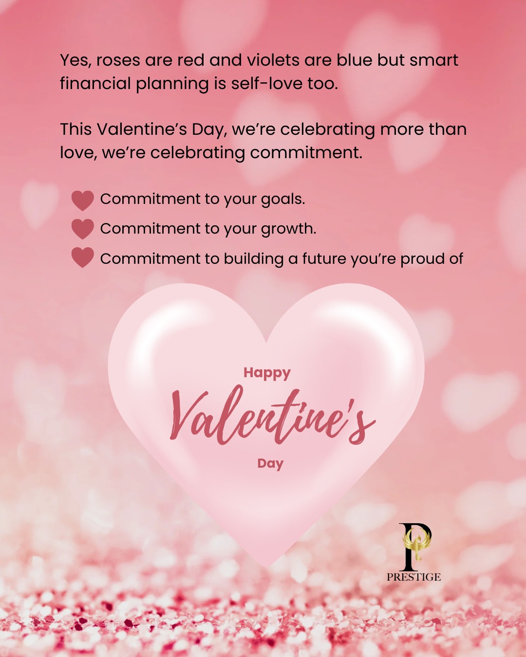 At Prestige Money Managers, we believe the best relationships are built on trust, clarity, and long-term vision, especially when it comes to your finances. We hope your day was filled with love and your future filled with financial confidence. ❤ #ValentinesDay #LoveAndLegacy #FinancialConfidence #PrestigeMoneyManagers #SelfLove #PlanWithPurpose