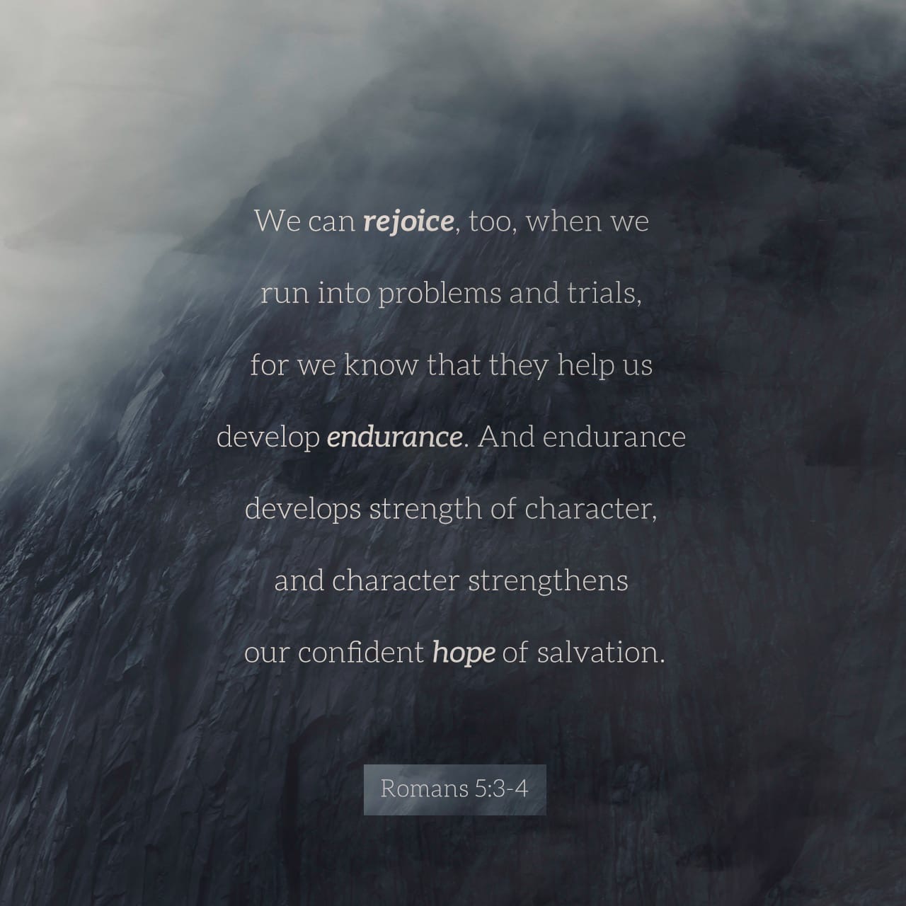 “We can rejoice, too, when we run into problems and trials, for we know that they help us develop endurance. And endurance develops strength of character, and character strengthens our confident hope of salvation.”
--(Romans 5:3–4)✝️
Verse of the Day via @YouVersion
#Romans5 #HopeInHardTimes #TrustTheAuthor #ChristianHope #BibleVerse