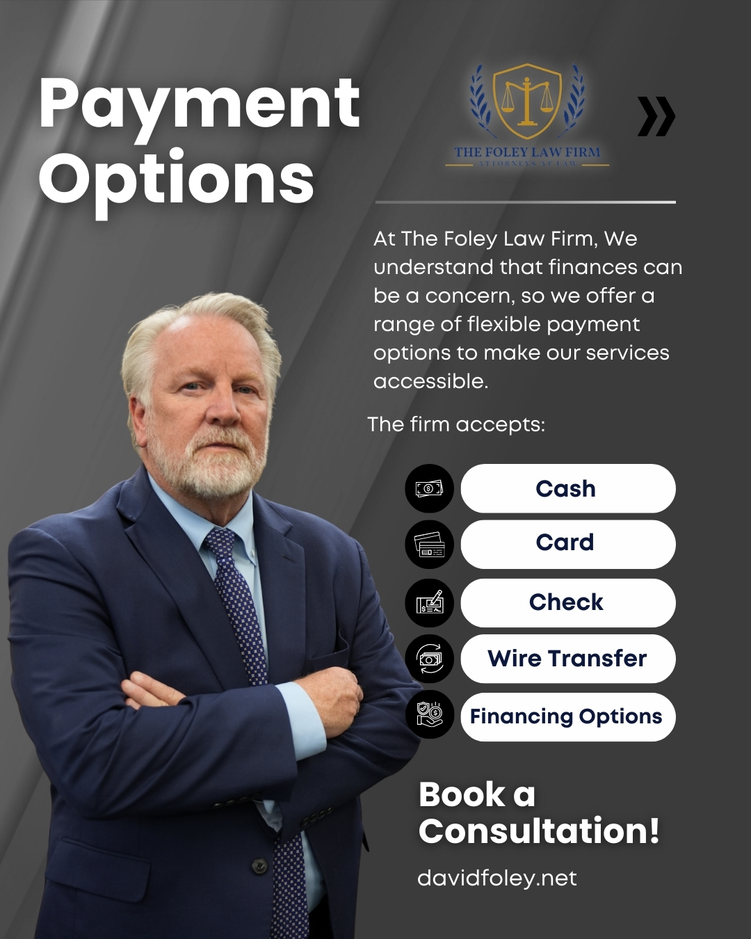 At The Foley Law Firm, we believe that every case is unique and that high-quality legal representation shouldn’t be out of reach. We offer flexible payment and financing options to help you or your loved ones secure the defense you deserve.
Learn more about our financing options and how we can support you during your free consultation.
📞 (719) 757-1182
🌐 davidfoley.net/payment-options
#TheFoleyLawFirm #coloradosprings #defenselawyer #lawyer