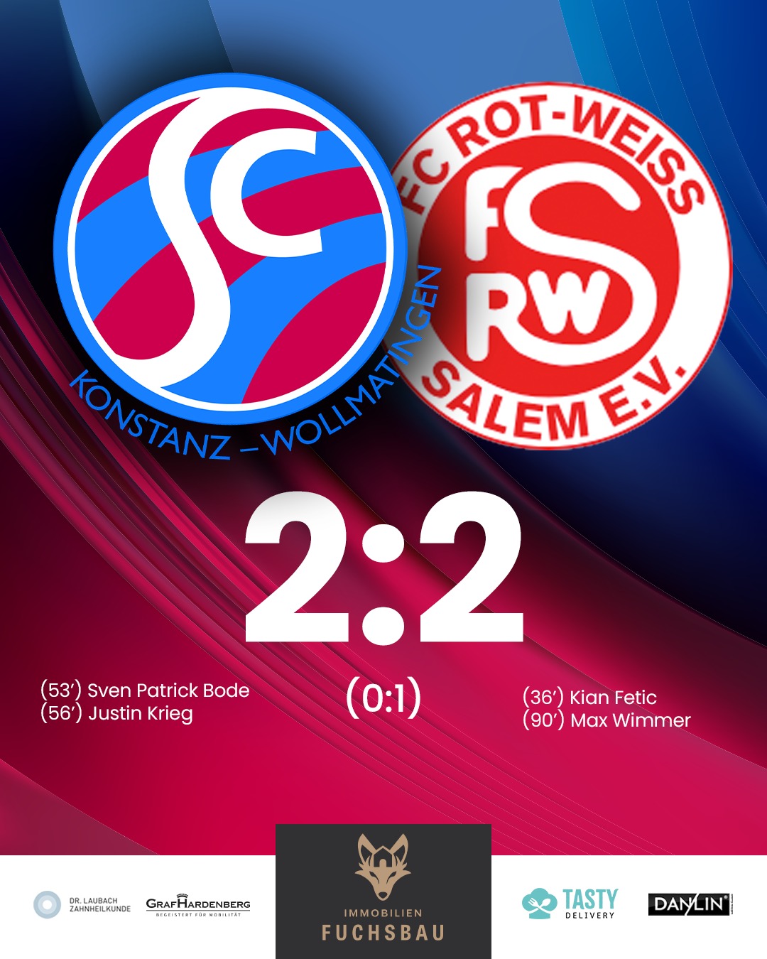 #TESTSPIEL ⚽
SC Konstanz-Wollmatingen
vs. FC Rot-Weiß Salem
// 2:2 (0:1)