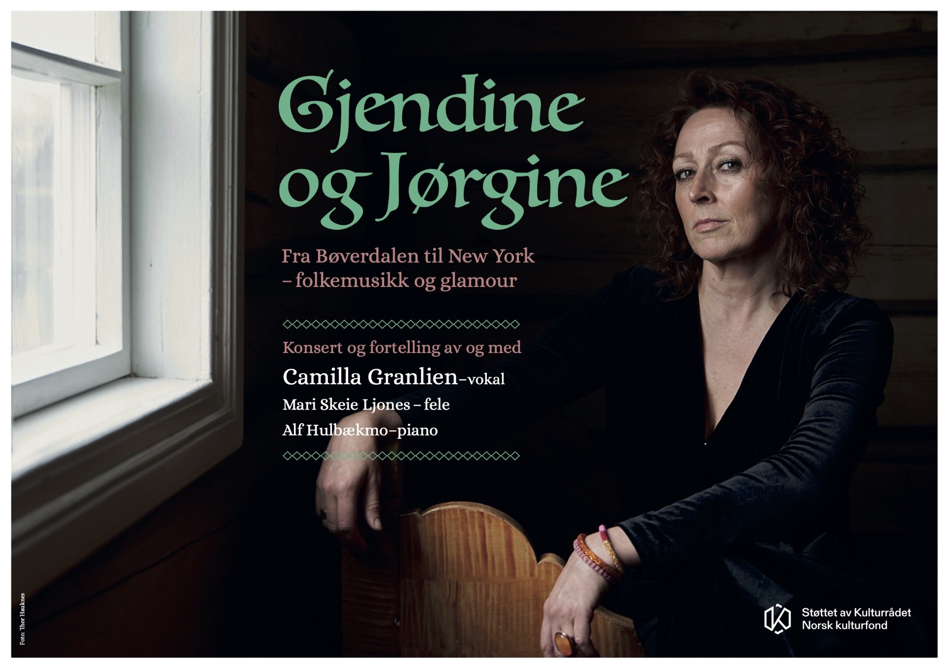 Kom og høyr den eine Broadway hit-en, etter den andre 😍
VÅGÅ KULTURHUS onsdag 18. februar klokka 19.00 ✨
Her får du musikk frå Gjendine sitt sangrepertoar, folkesong i Gudbrandsdalen og komponist Cole Porter (som bodde ved Waldorf Astoria) sin sangkatalog.
I tillegg til musikk får du høyre historiene og ramene kring liva til dei to spanande damene Gjendine Slålien og Jørgine Boomer.
Konsertfortellingen er laga i samarbeid med Riksscenen i Oslo, Fortellerfestivalen og Musikk i Innlandet.
Velkommen til ein kveld du seint vil gløyme!
https://checkout.ebillett.no/211/events/945/purchase