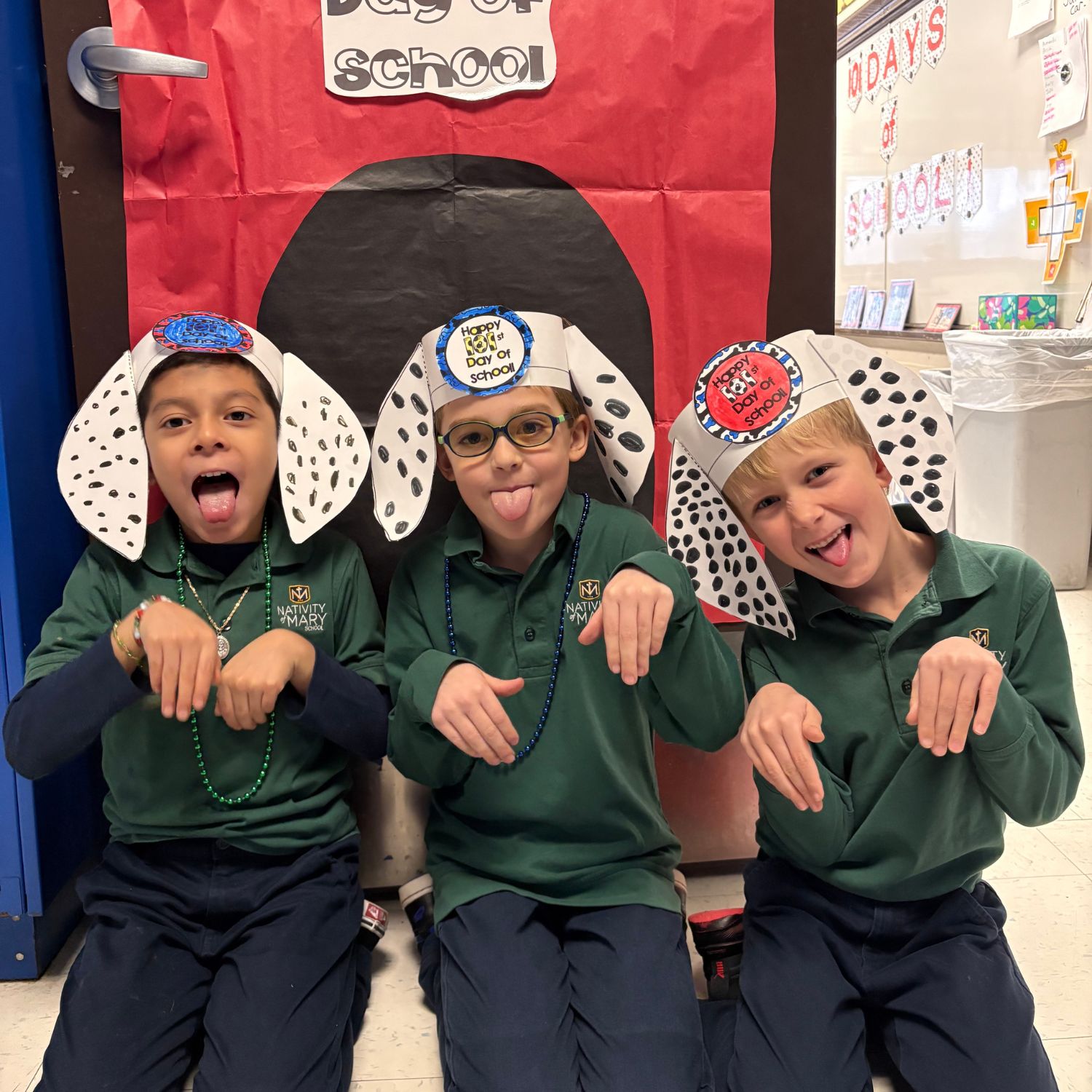 First grade had a paws-itively fun time celebrating the 101st Day of School! Our students marked the day with “101 Dalmatian”-themed fun - and lots of smiles - while working on Blended Learning by Notre Dame and posing for pictures.
#NativityofMarySchool #1stGrade #101DaysofSchool #MakingLearningFun